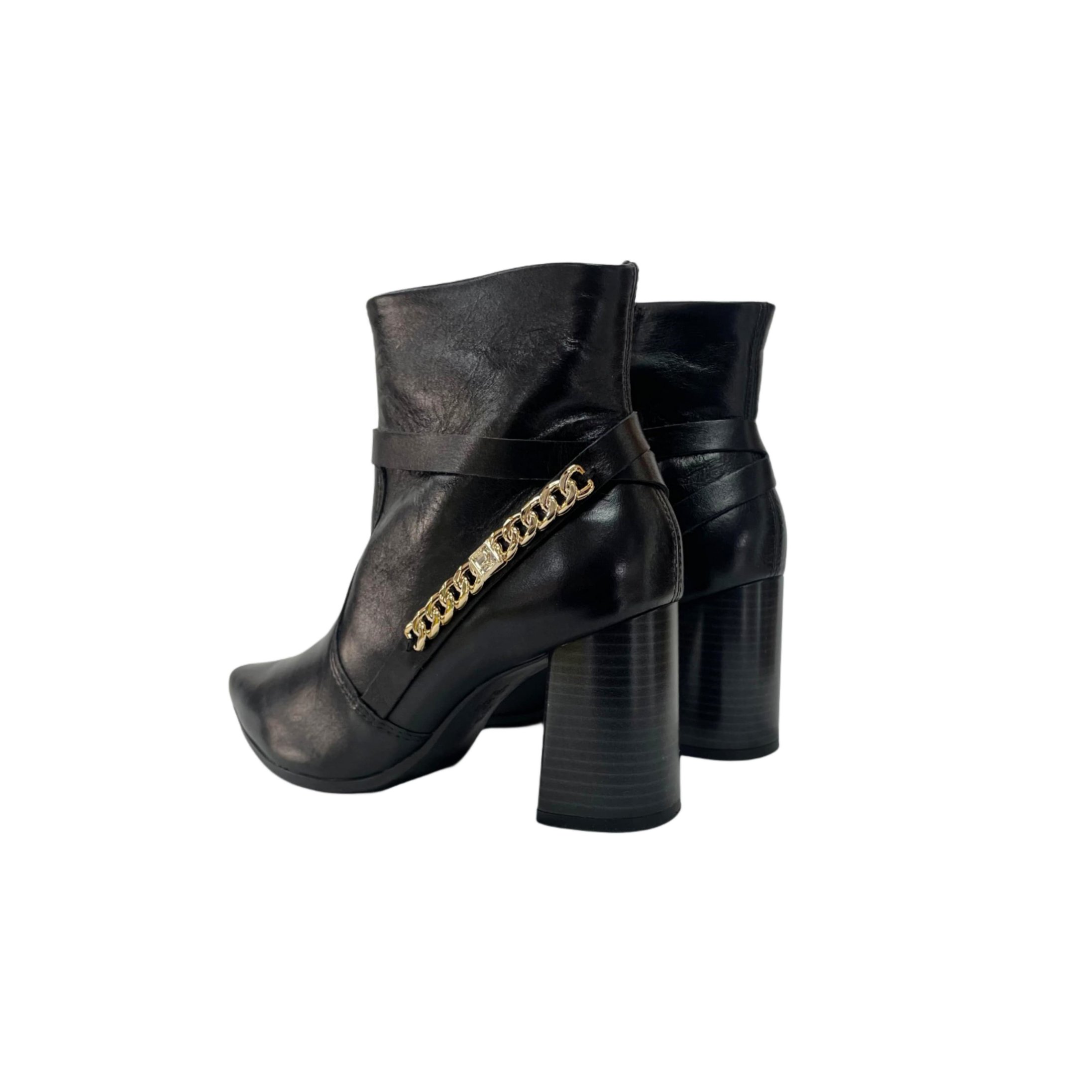 Ramarim Bota Cano Curto Em Couro Salto 9 Cm Ref. 2568101 Preto 4