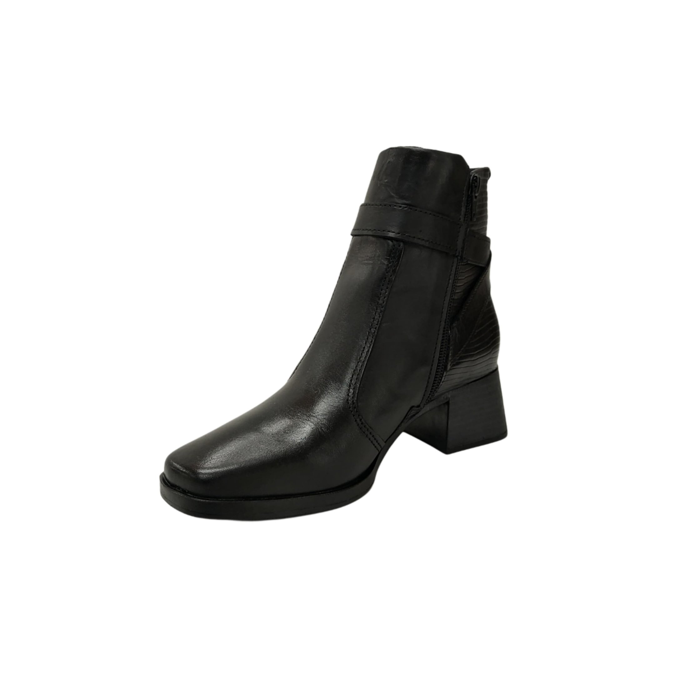 Pegada Bota Cano Curto Com Detalhe Salto 5 Cm Ref. 282353 Preto 2