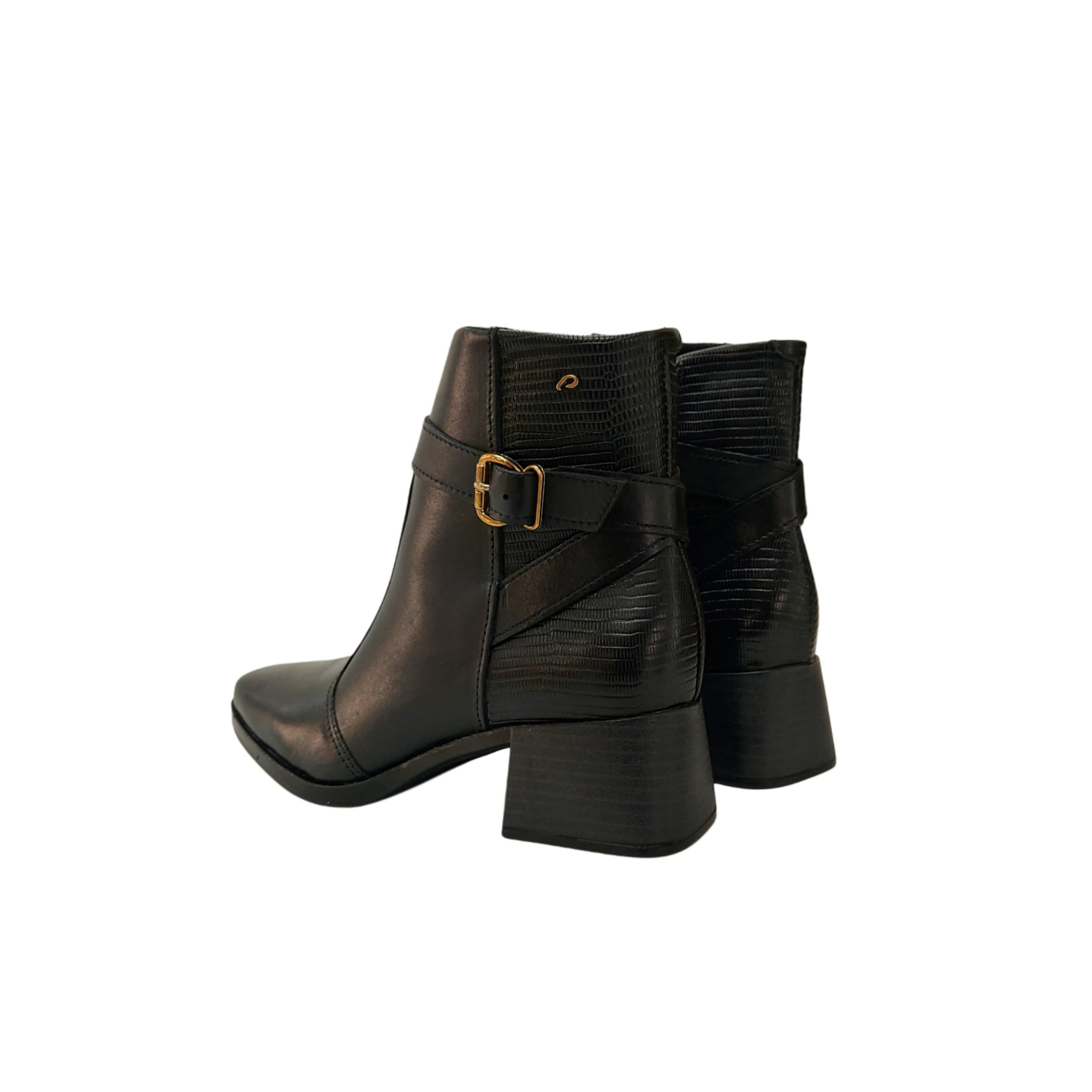 Pegada Bota Cano Curto Com Detalhe Salto 5 Cm Ref. 282353 Preto 4