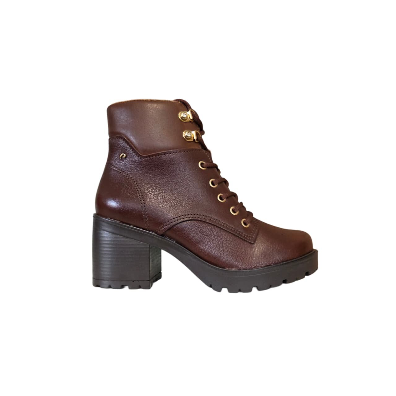 Pegada Coturno Feminino em Couro Salto 7 cm Ref. 282602