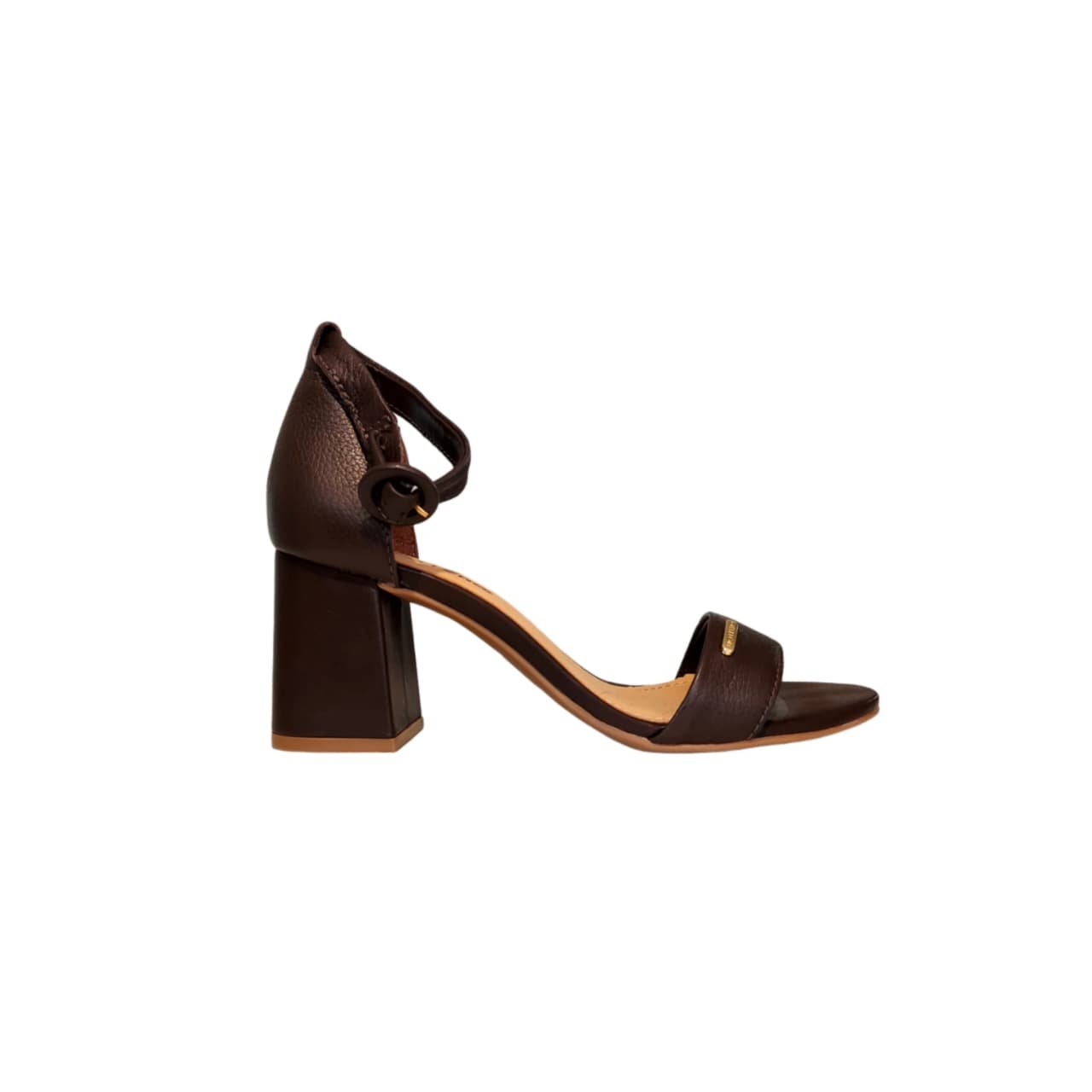 Bottero Sandalia Feminina em Couro Salto Bloco 7 cm Ref. 372001