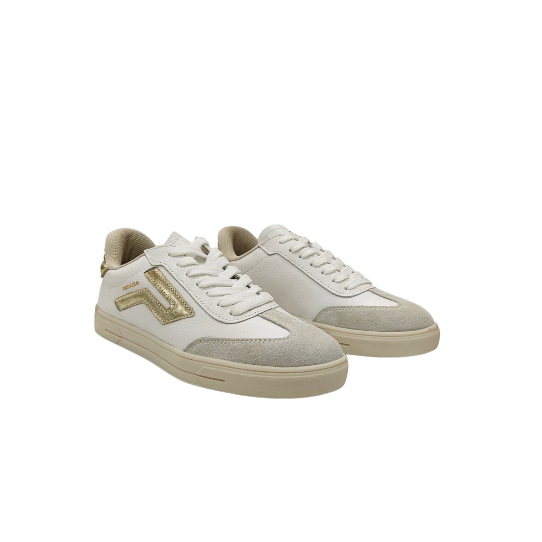 Pegada Tenis Casual Feminino Street em Couro Ref. 211154 Branco/Ouro 5