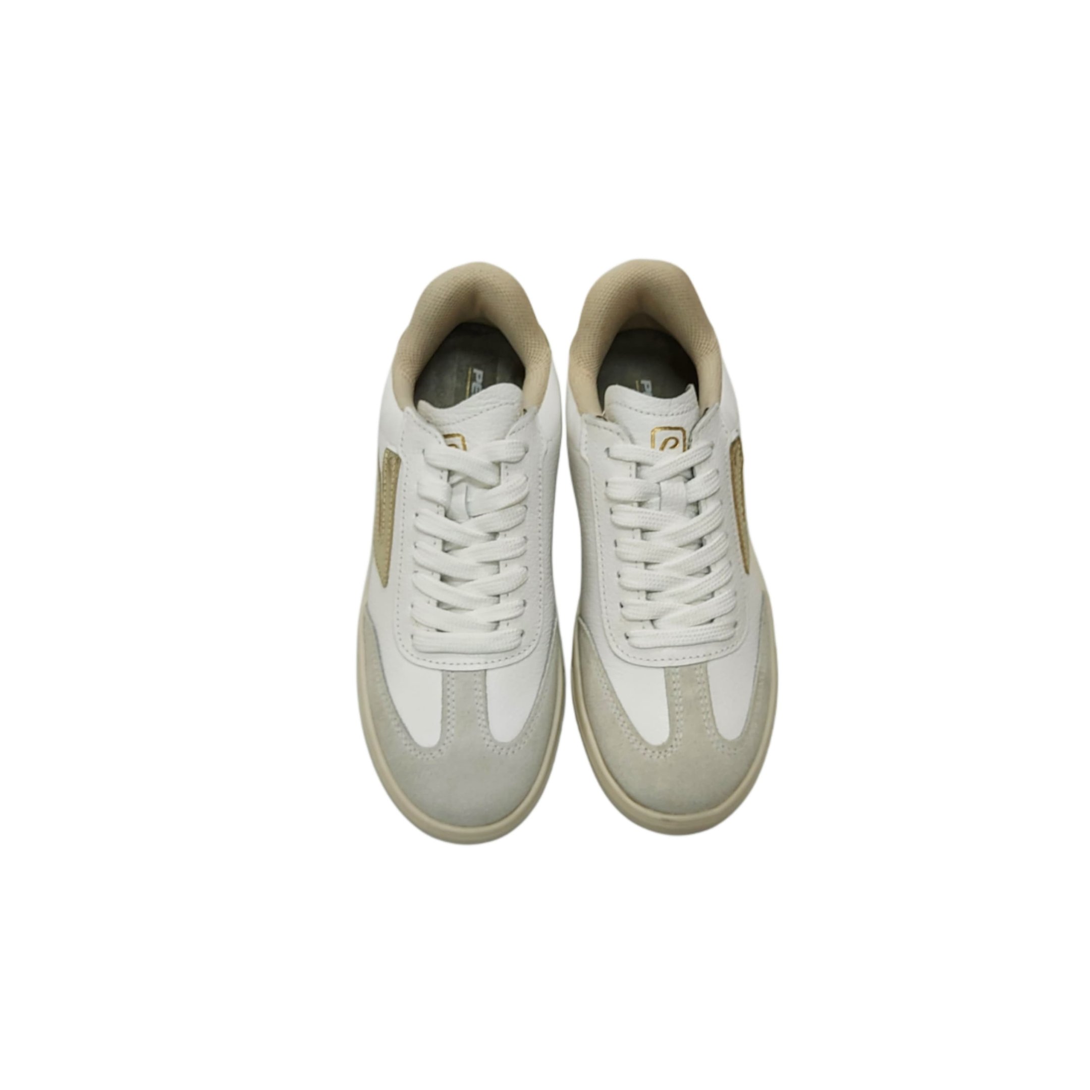 Pegada Tenis Casual Feminino Street em Couro Ref. 211154 Branco/Ouro 6