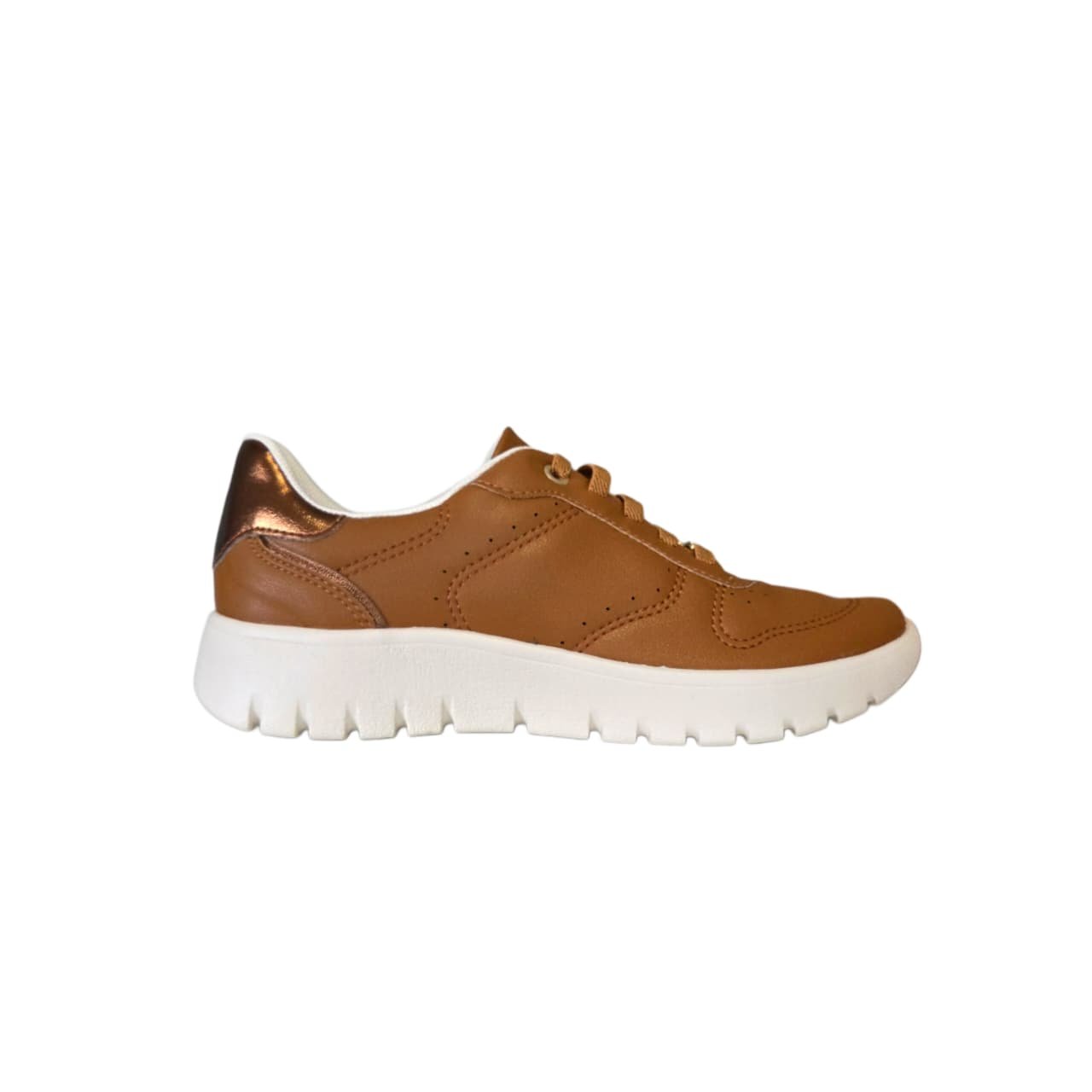 Piccadilly Tenis Casual Feminino Ref. 950051 Mascavo/Ouro Velho