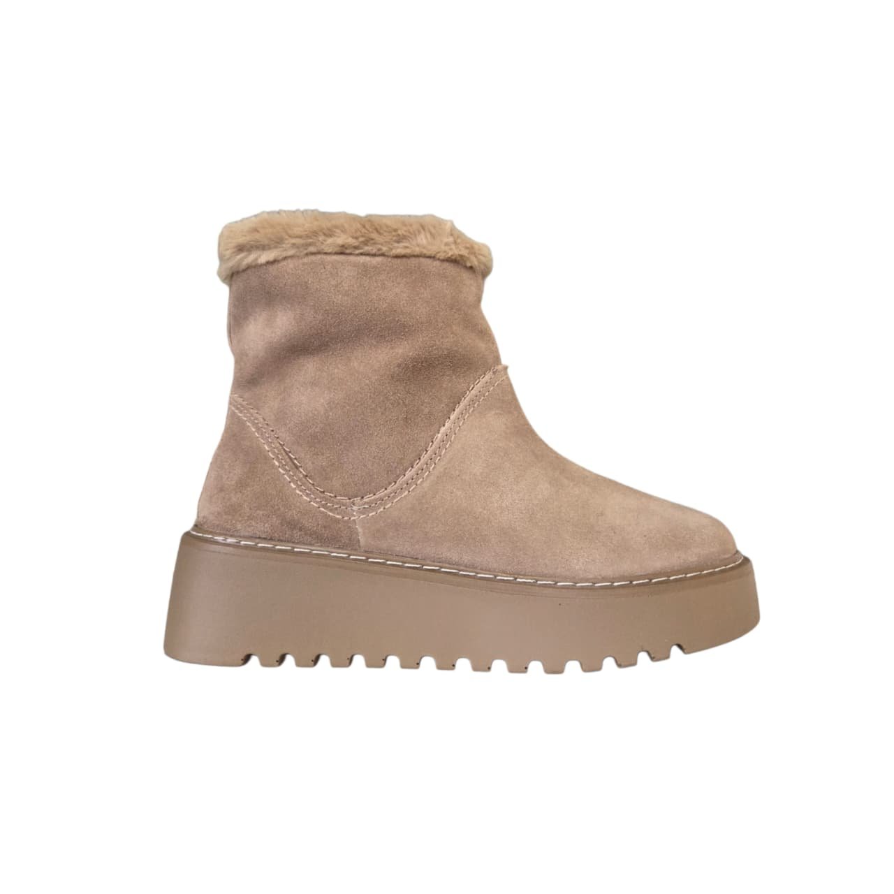 Bottero Bota Plataforma Cano Curto em Couro Forrada Ref. 379201