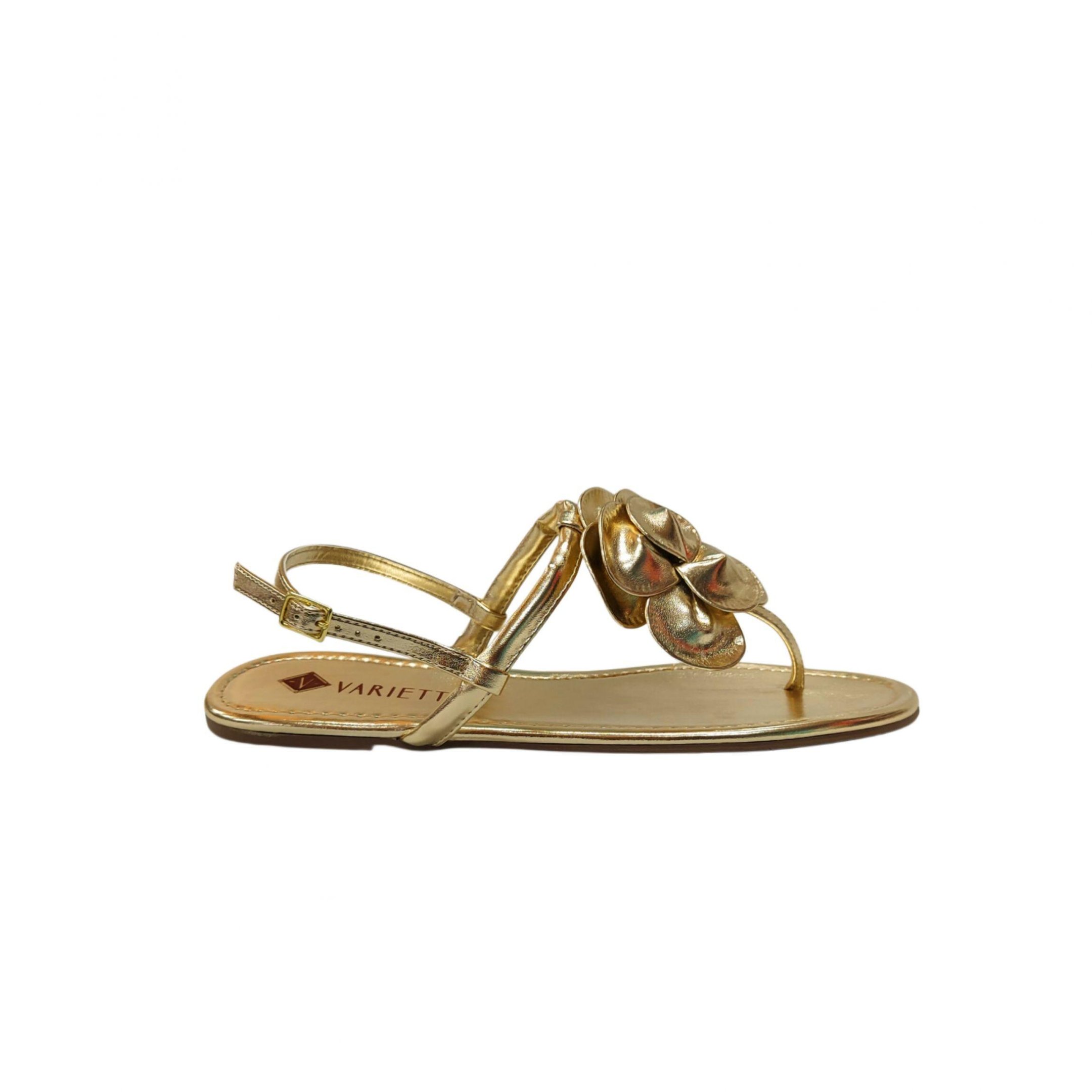 Varietta  Sandalia Rasteira Plus Size com Flor Ref. 2502702