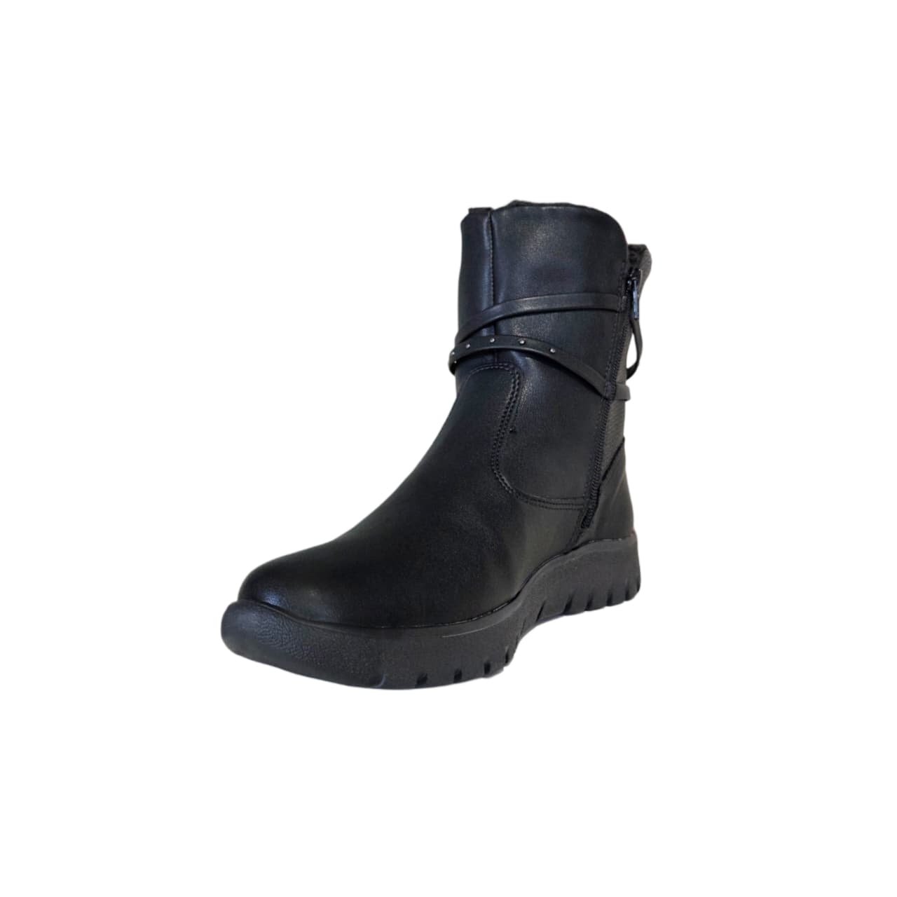 Piccadilly Tenis Botinha Feminino Forrado de La Ref. 950056 Preto 2