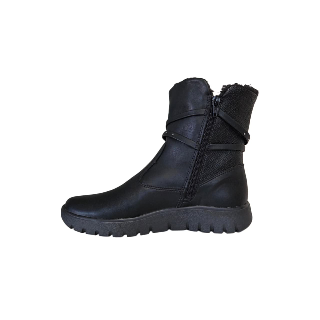 Piccadilly Tenis Botinha Feminino Forrado de La Ref. 950056 Preto 3