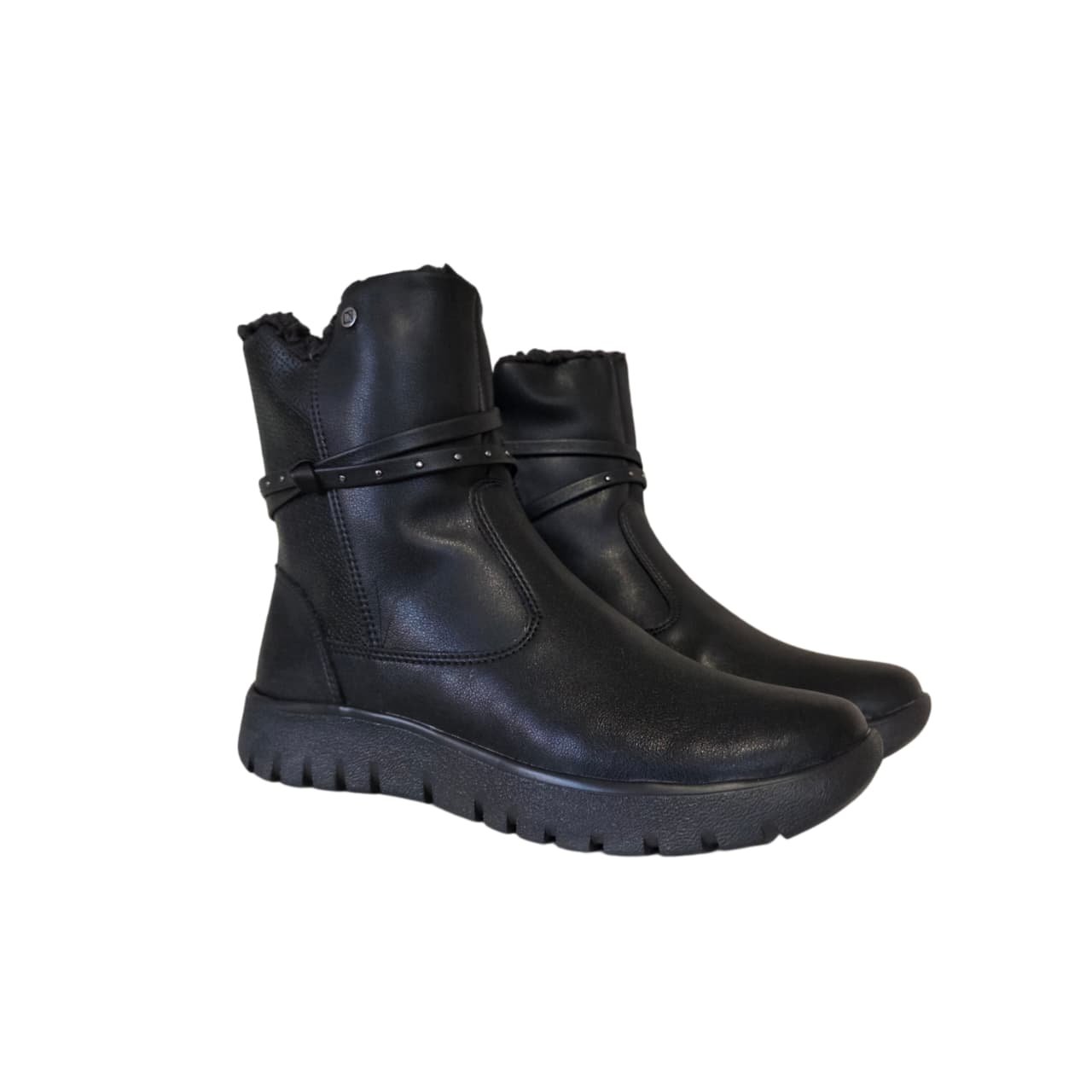 Piccadilly Tenis Botinha Feminino Forrado de La Ref. 950056 Preto 5