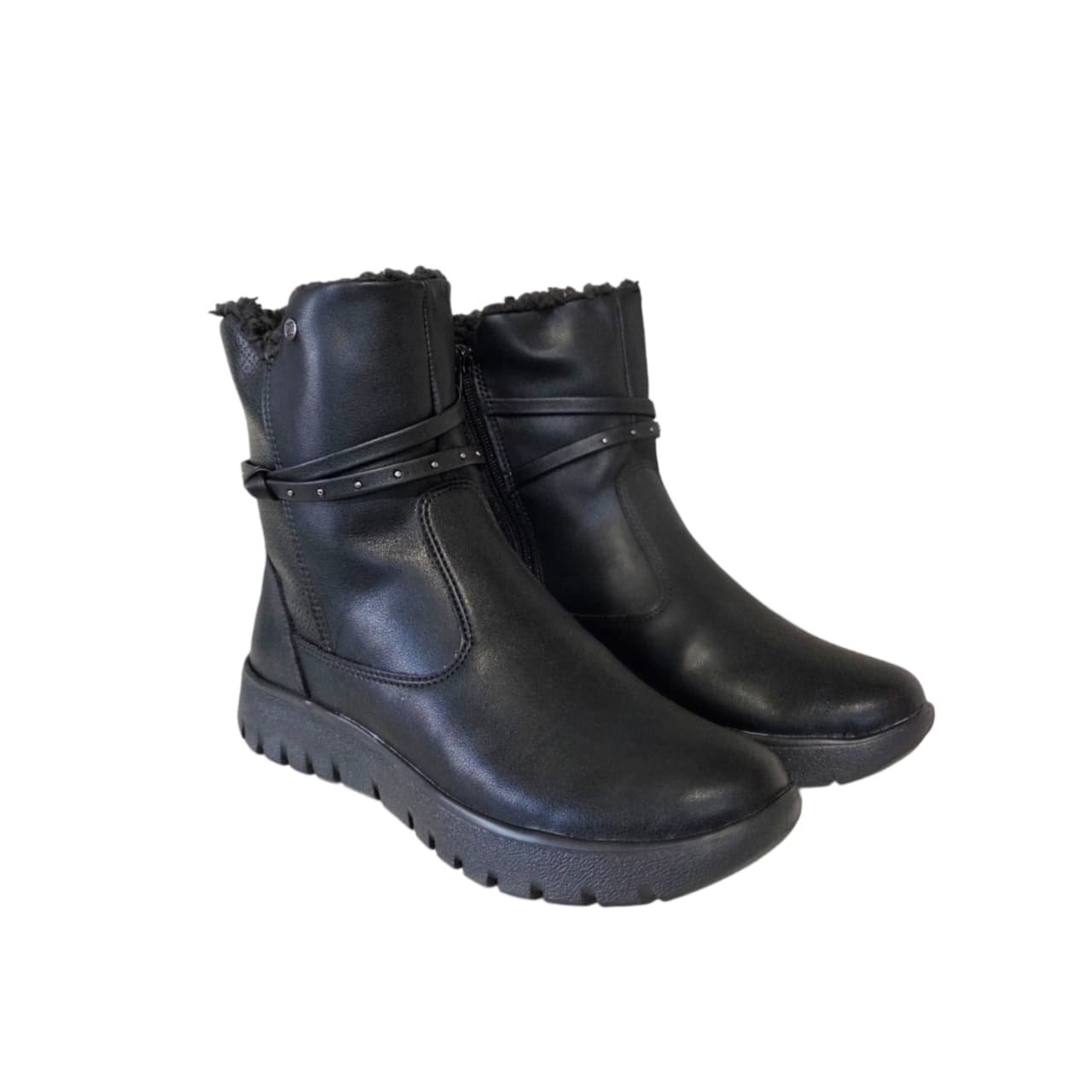 Piccadilly Tenis Botinha Feminino Forrado de La Ref. 950056 Preto 6