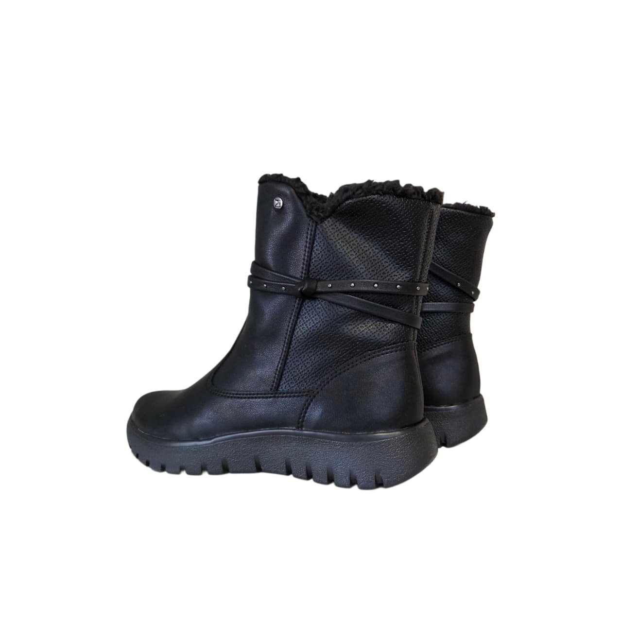 Piccadilly Tenis Botinha Feminino Forrado de La Ref. 950056 Preto 8