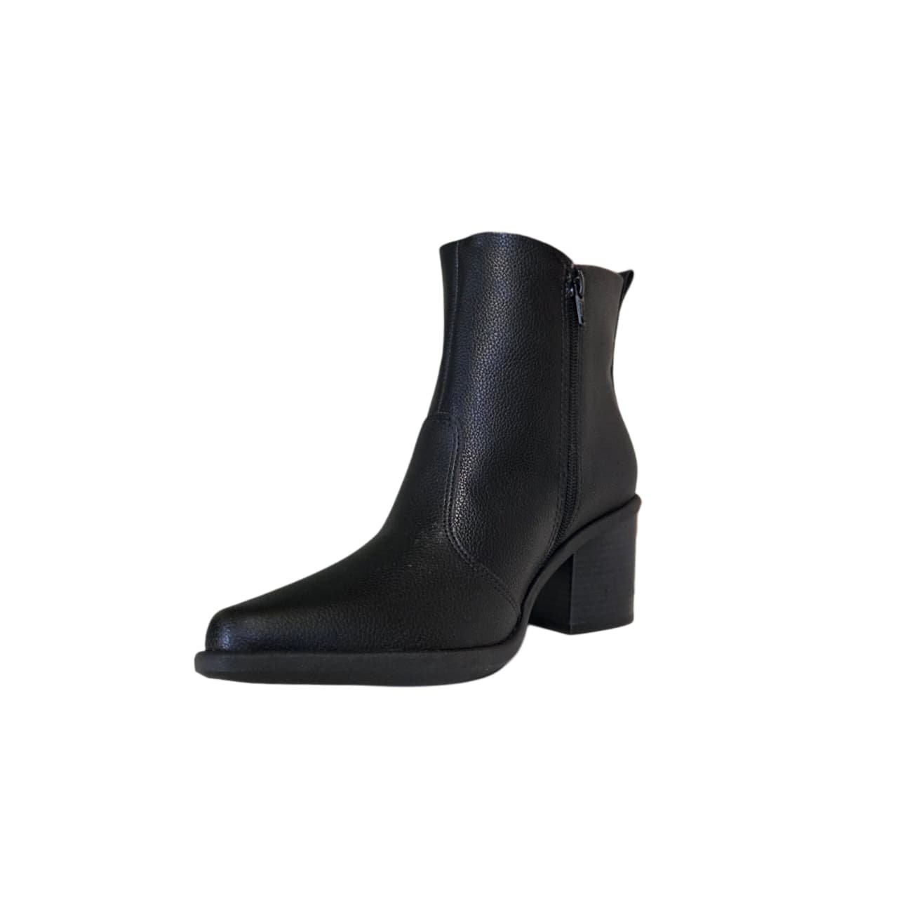 Piccadilly Bota Cano Curto Feminina Salto 6 cm  Ref. 368001 Preto 2