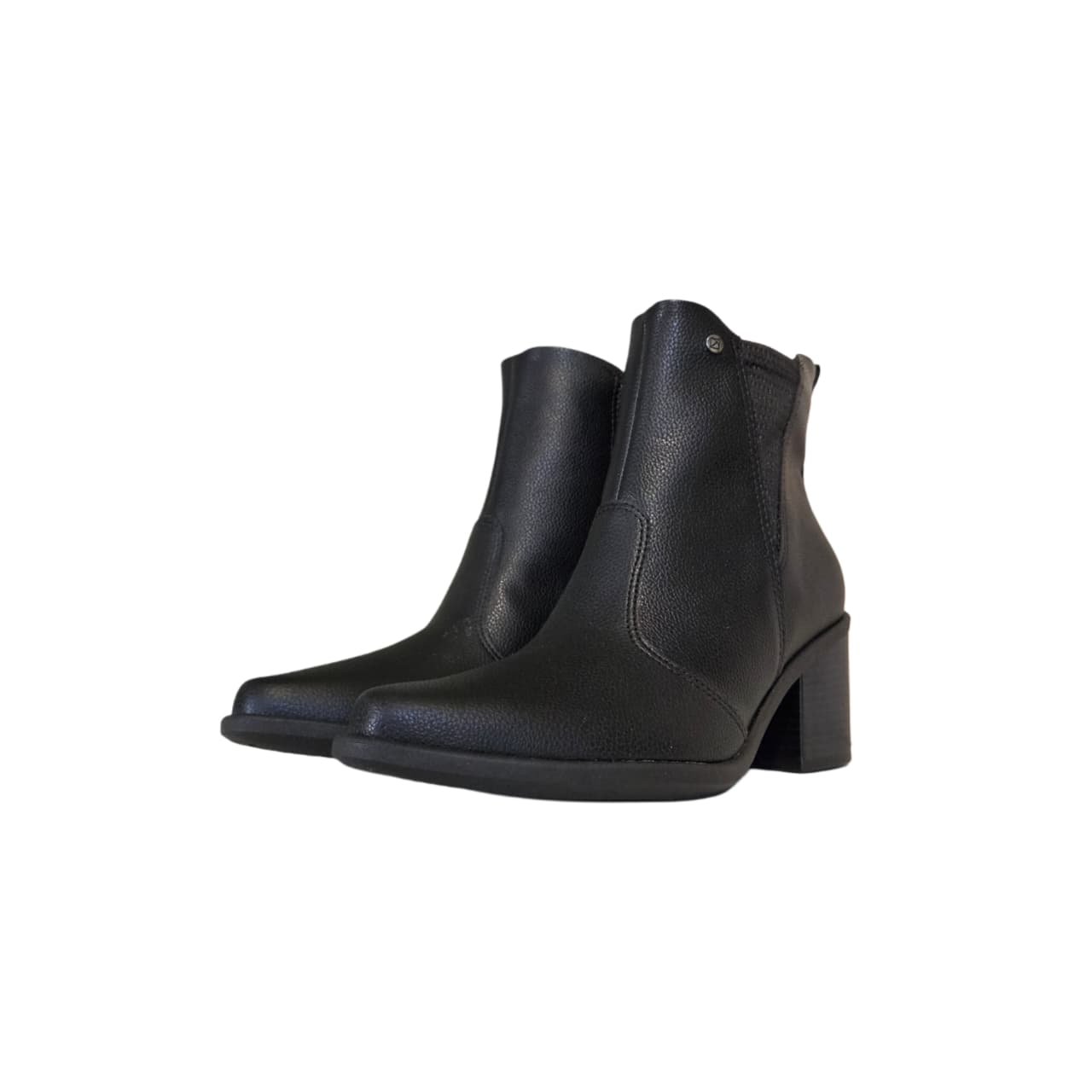 Piccadilly Bota Cano Curto Feminina Salto 6 cm  Ref. 368001 Preto 6