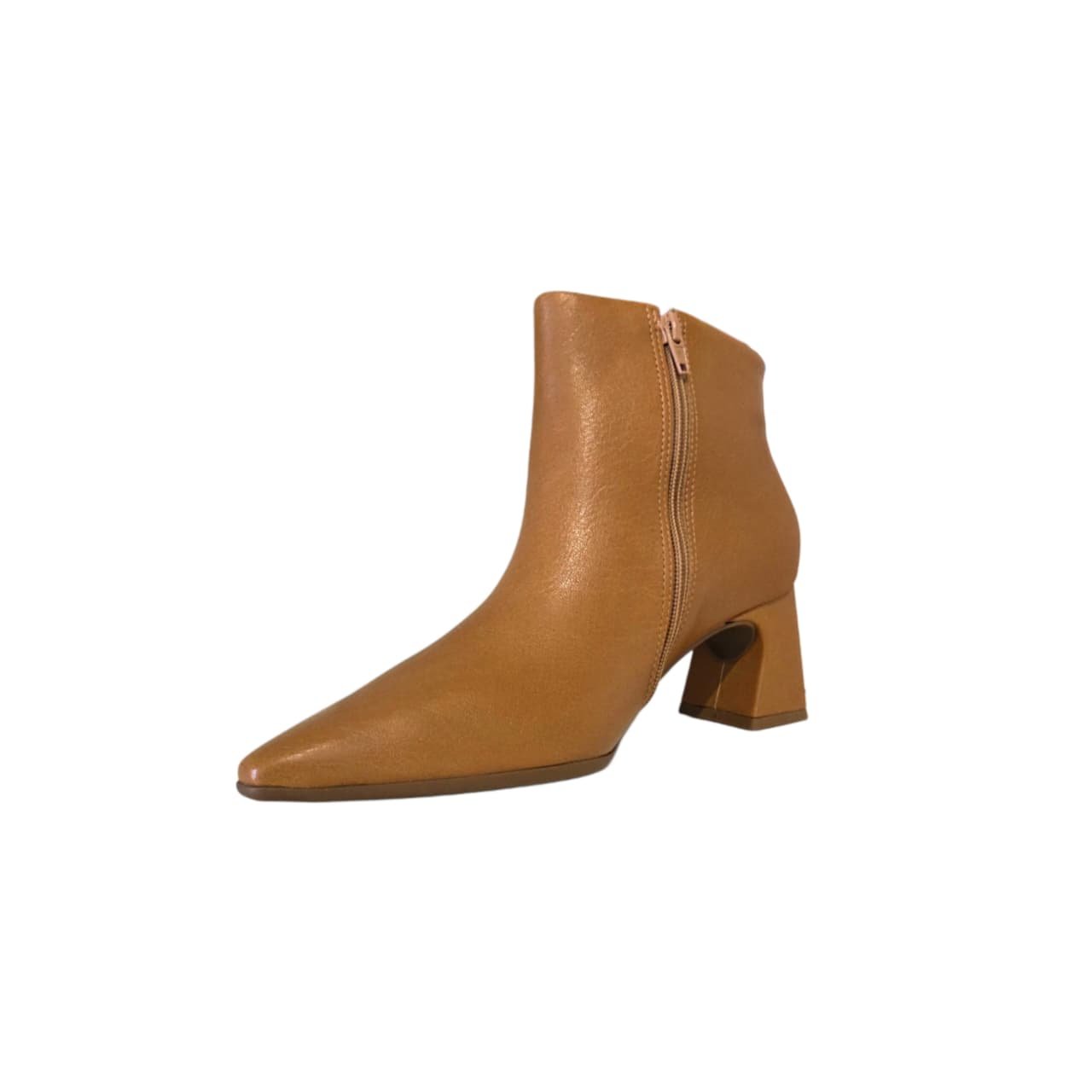 Piccadilly Bota Cano Curto Feminina Salto Bloco 6 cm Ref. 764029 Mascavo 2
