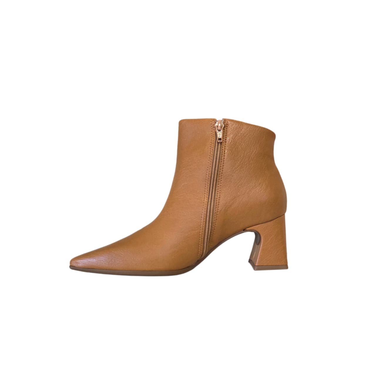 Piccadilly Bota Cano Curto Feminina Salto Bloco 6 cm Ref. 764029 Mascavo 3