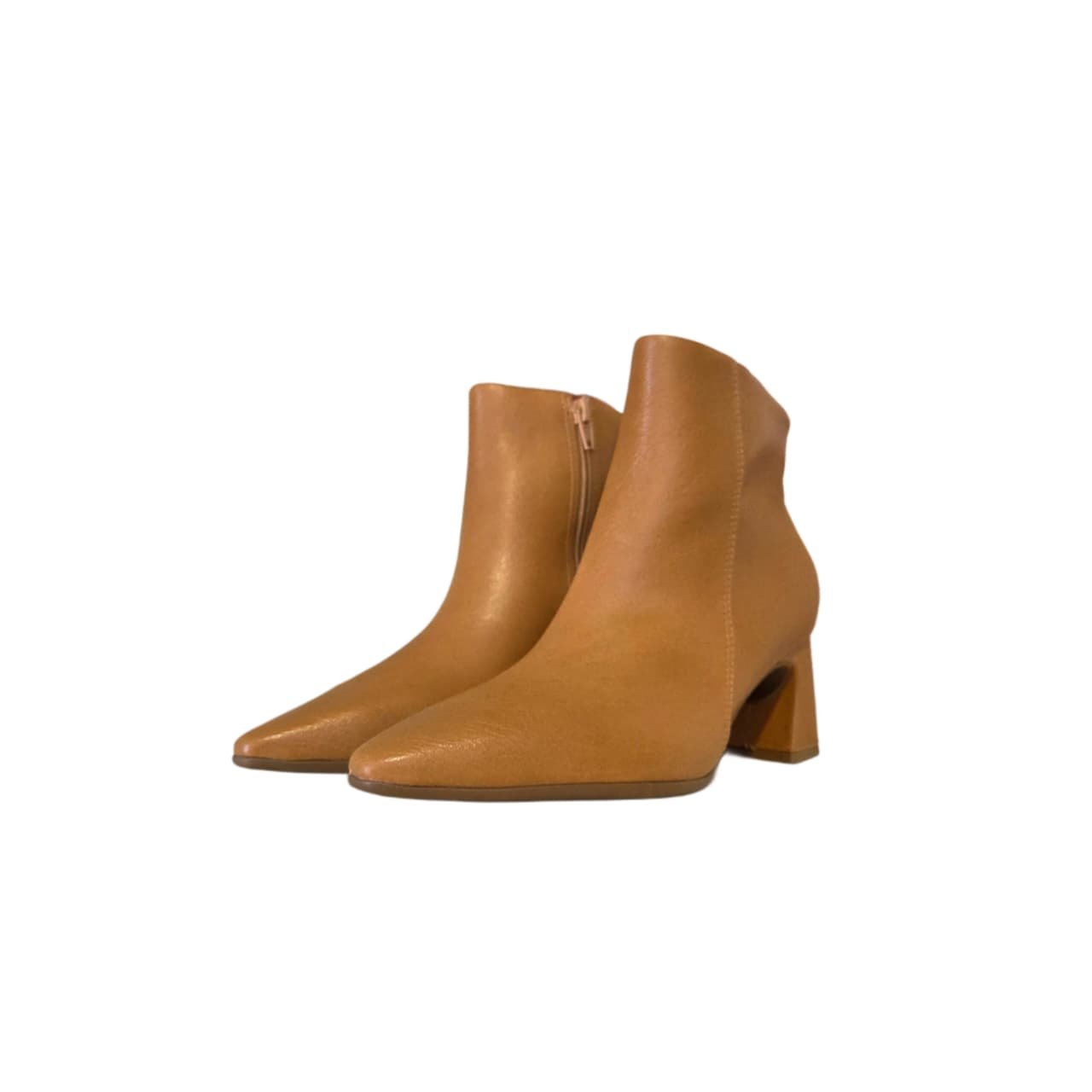 Piccadilly Bota Cano Curto Feminina Salto Bloco 6 cm Ref. 764029 Mascavo 6