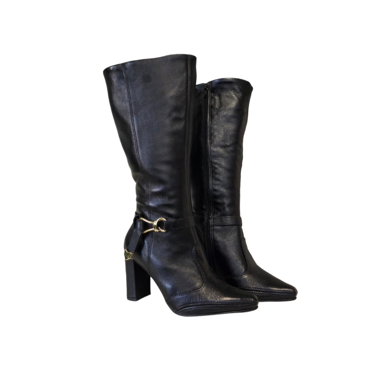 Ramarim Total Comfort Bota Cano Longo 100% em Couro Ref. 2615104 Preto 5