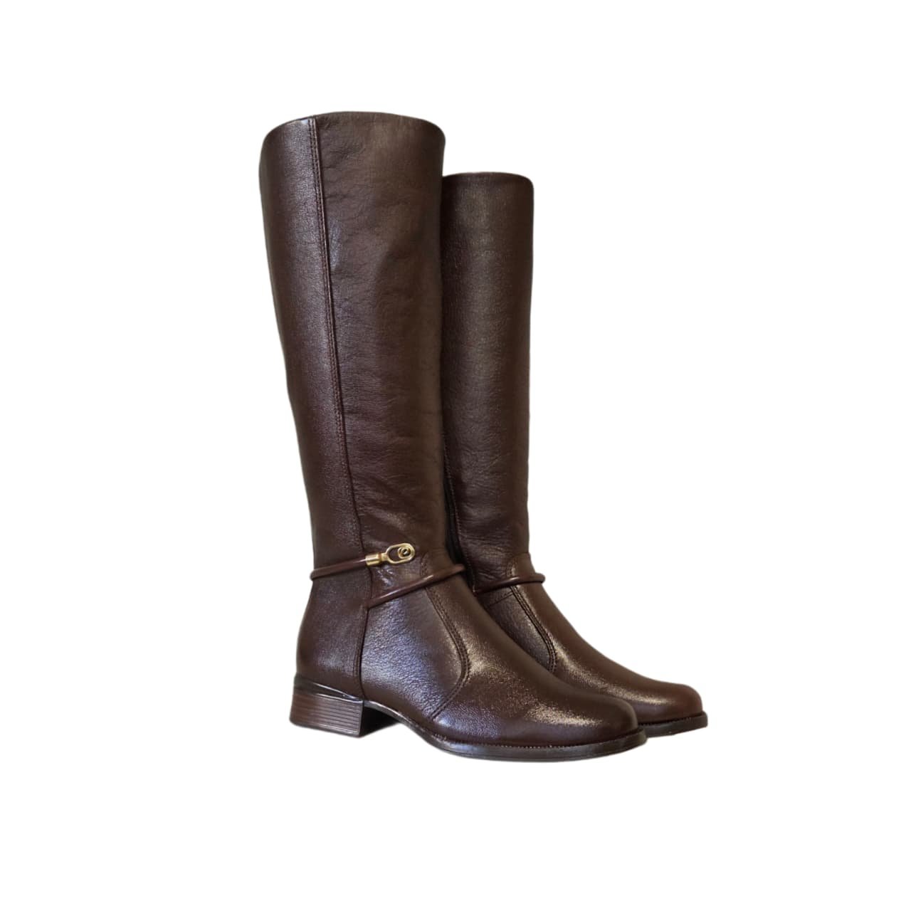 Pegada Bota Montaria Cano Longo Feminina Ref. 282064 Pinhão 5