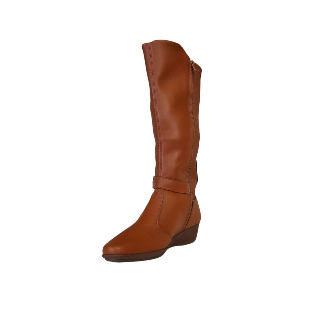 Piccadilly Bota Anabela Cano Longo Salto 4 cm Ref. 143251 Conhaque 2