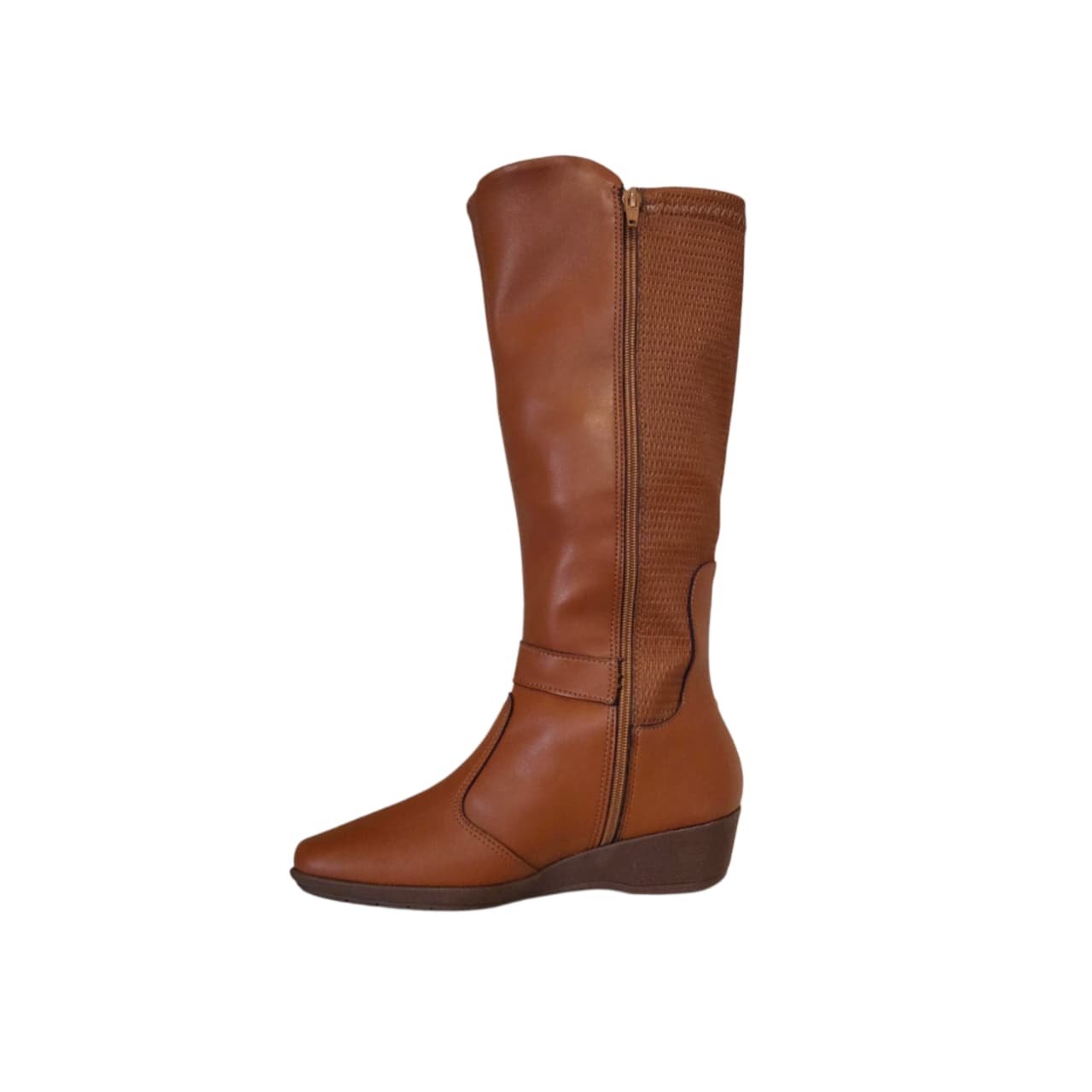 Piccadilly Bota Anabela Cano Longo Salto 4 cm Ref. 143251 Conhaque 3