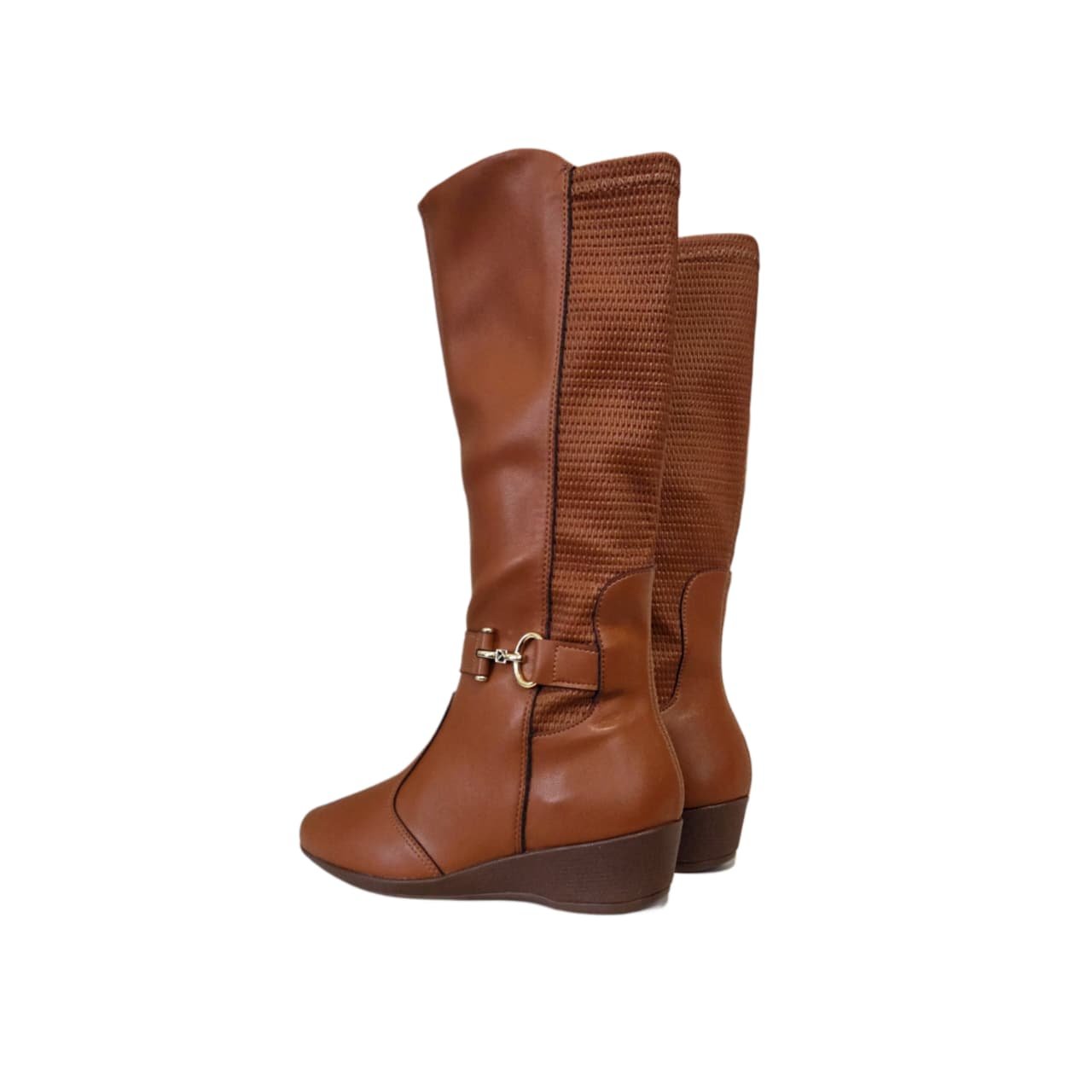 Piccadilly Bota Anabela Cano Longo Salto 4 cm Ref. 143251 Conhaque 7