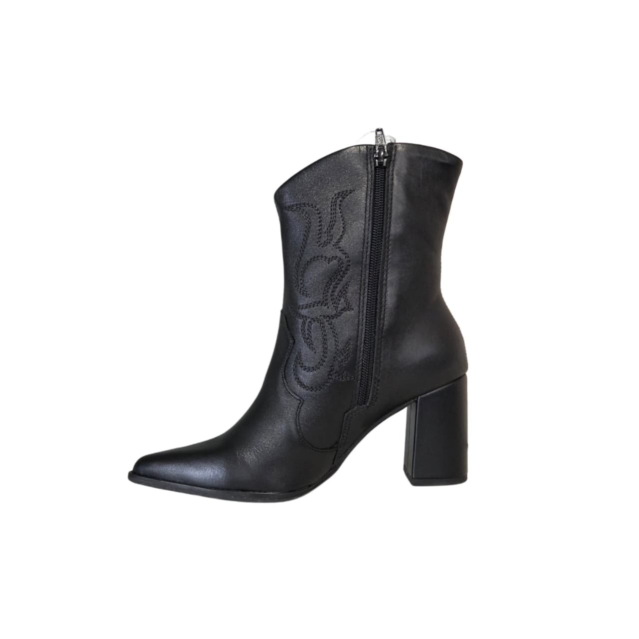 Ramarim Bota Texana Cano Curto em Couro Ref. 2656102 Preto 2