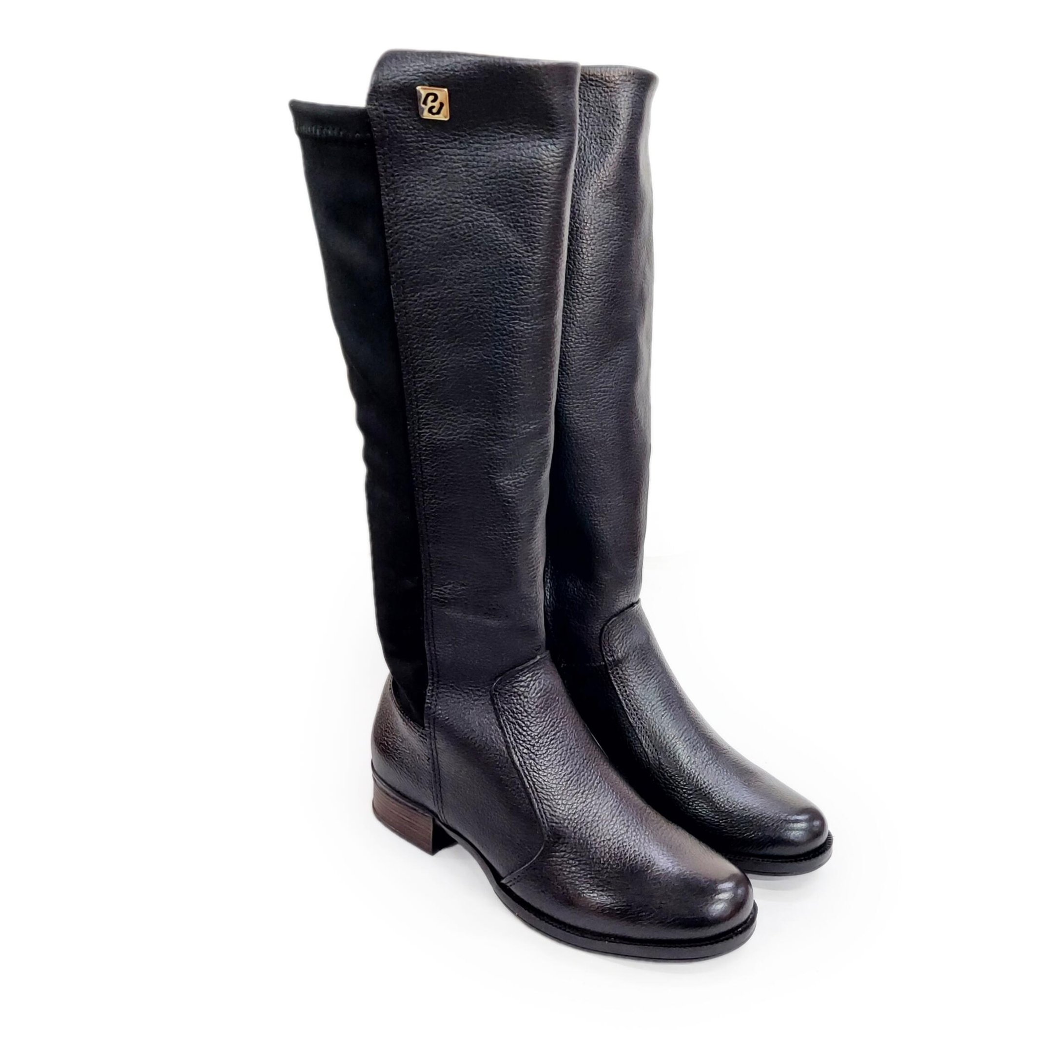 Pegada Bota Montaria Cano Longo em Couro Ref. 282063 Preto 2
