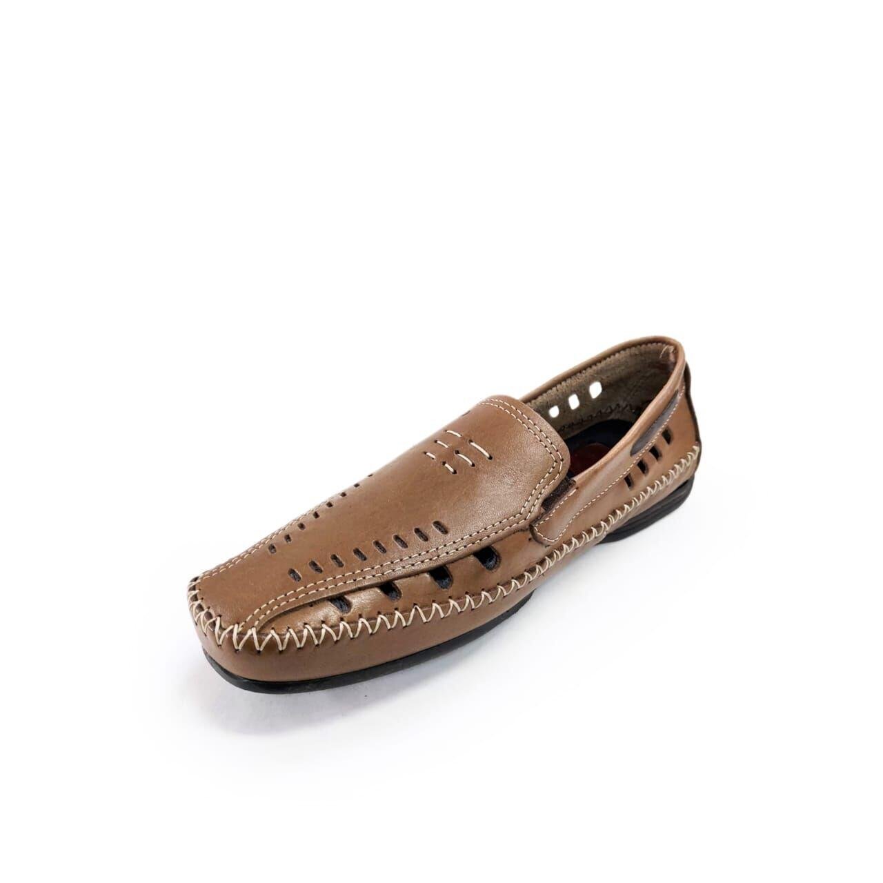 Pegada Mocassim Drive Masculino Couro Perfuros Ref. 140725 Marrom 3