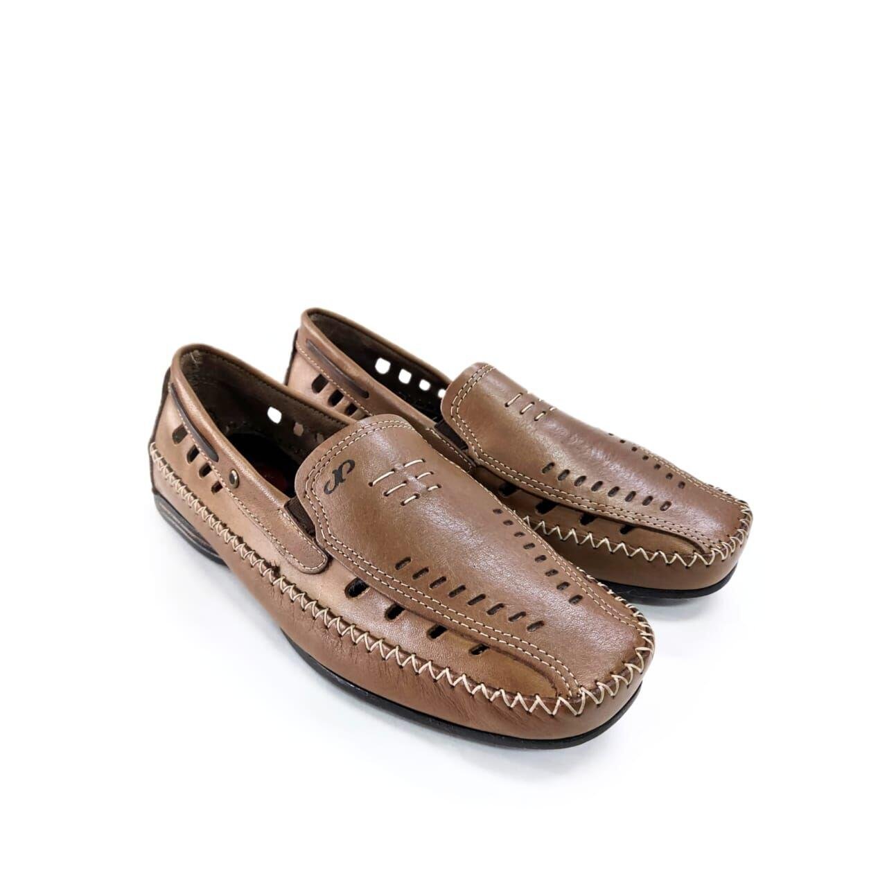 Pegada Mocassim Drive Masculino Couro Perfuros Ref. 140725 Marrom 4