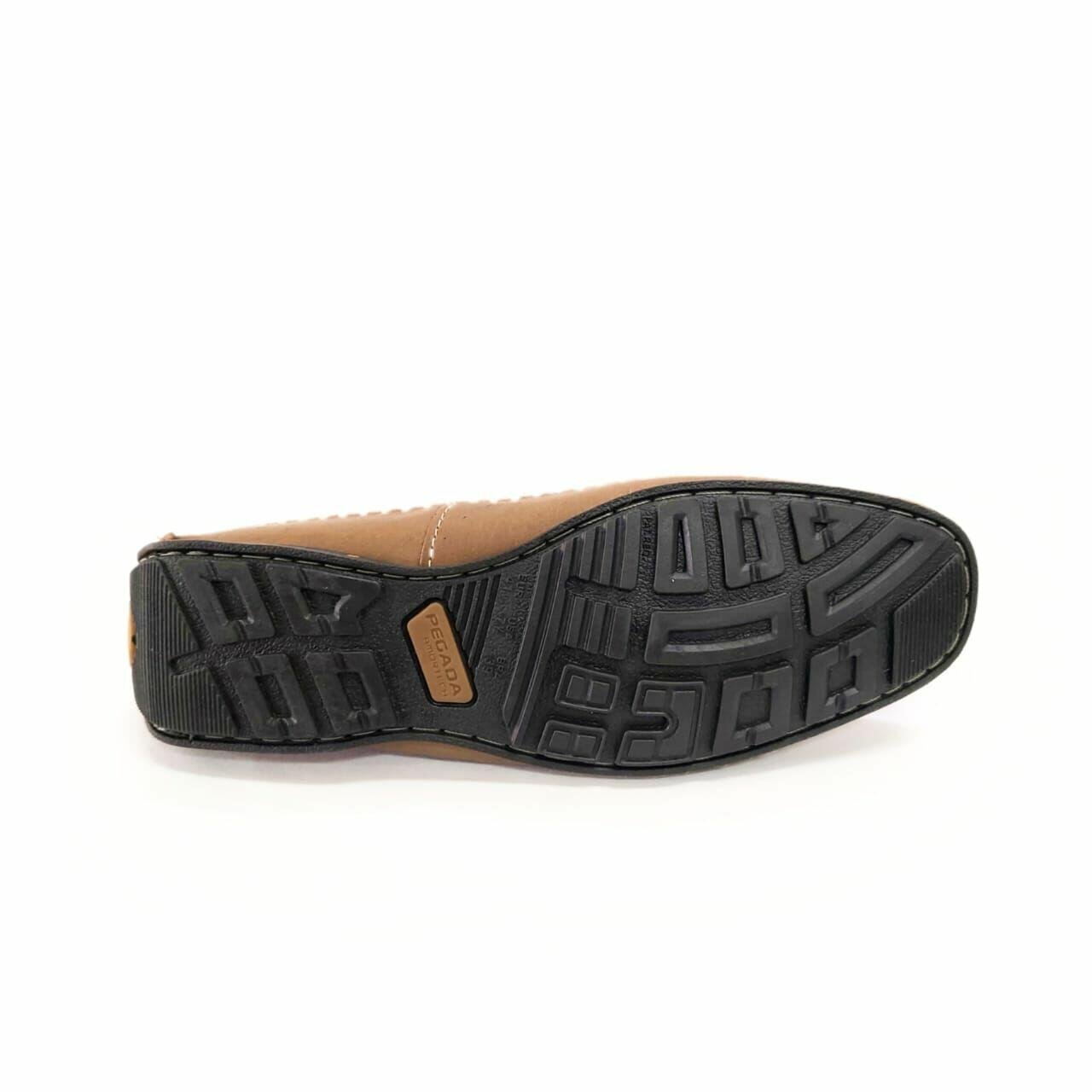 Pegada Mocassim Drive Masculino Couro Perfuros Ref. 140725 Marrom 5