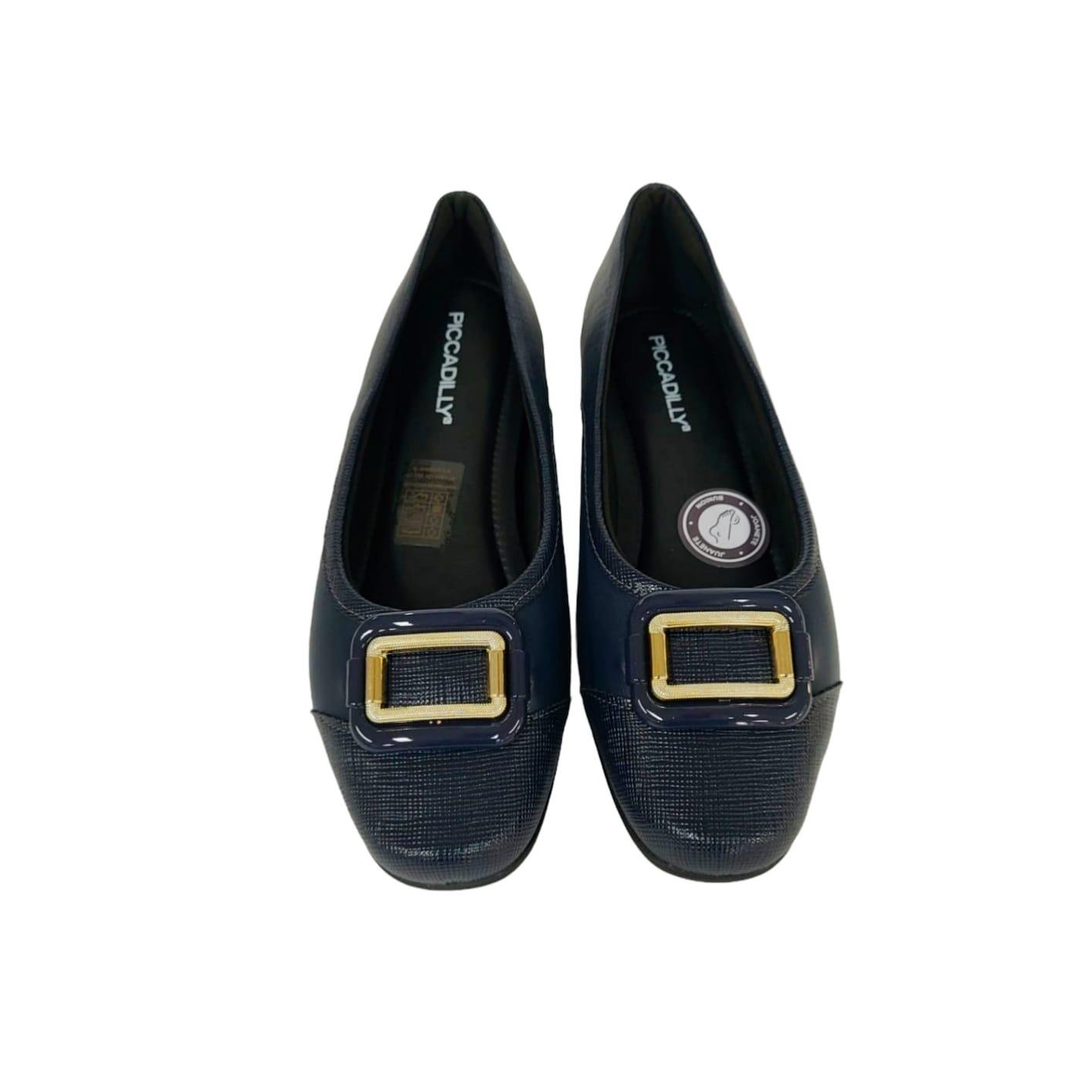 Piccadilly Sapatilha Feminina Salto 2 cm Ref. 250228 Marinho 6
