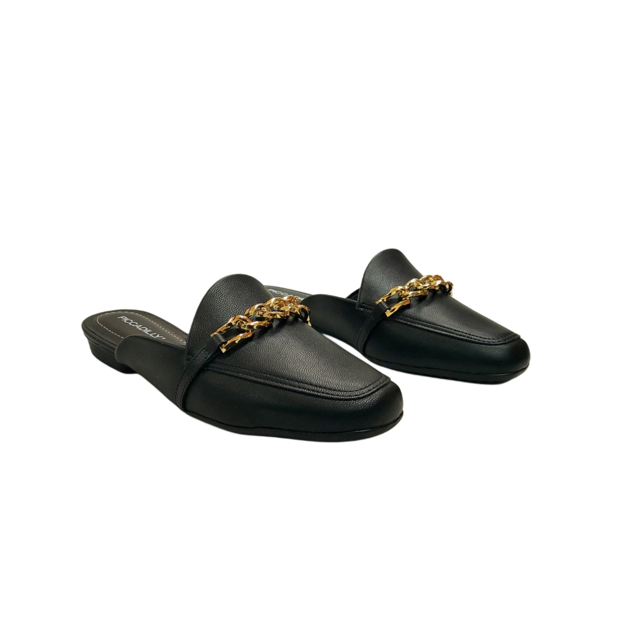 Piccadilly Mule Feminino Salto 2 cm Ref. 250252 Preto 2