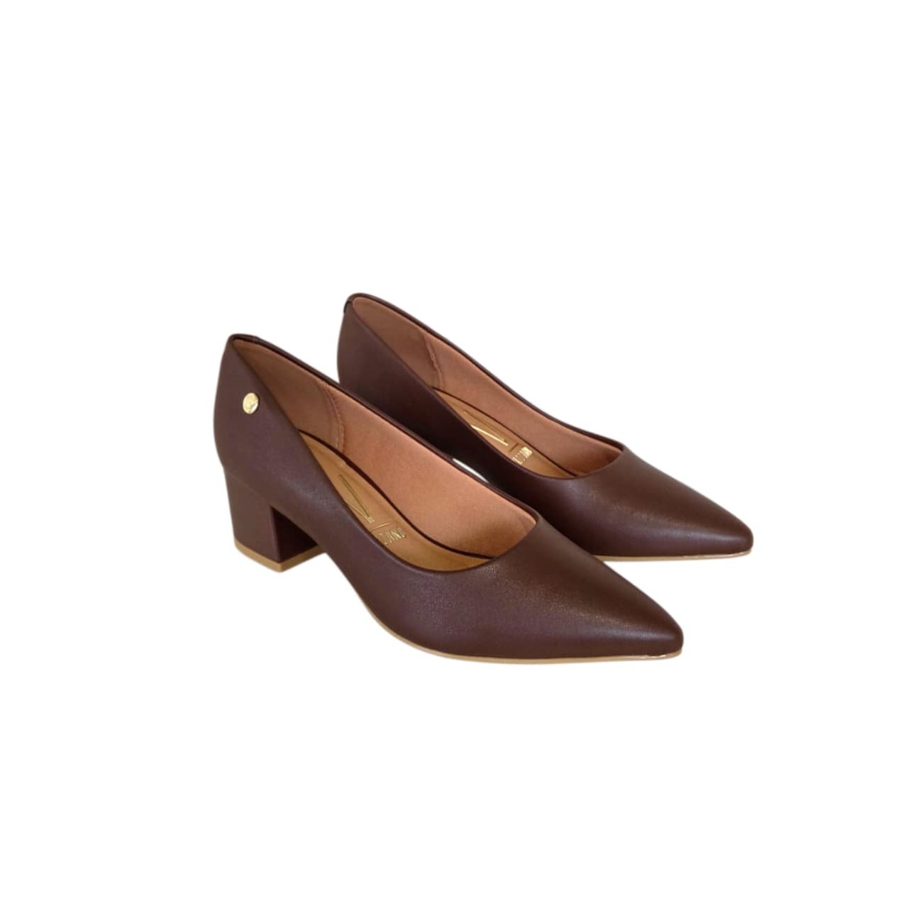 Vizzano Scarpin Salto Grosso 5 cm Ref. 1220.315 Chocolate Napa 2