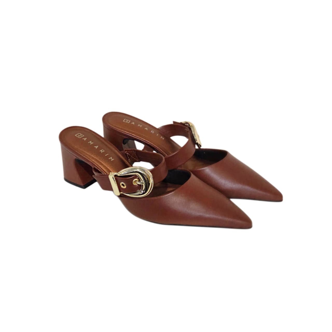 Ramarim Tamanco Mule Feminino Salto 6 cm Ref. 2516132 Marrom 2