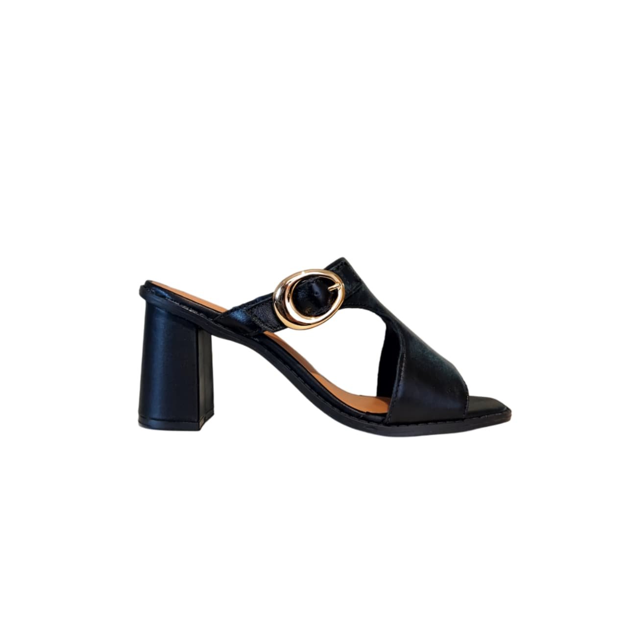 Ramarim Tamanco Feminino em Couro Salto Bloco 7 cm Ref. 2550202