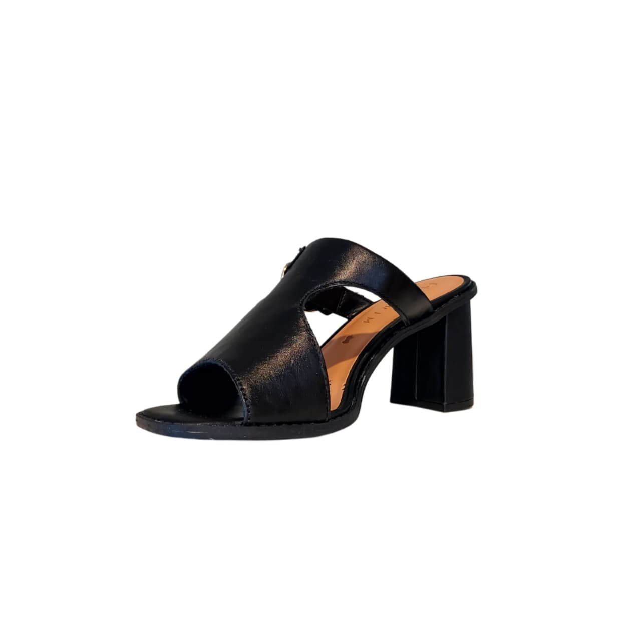 Ramarim Tamanco Feminino em Couro Salto Bloco 7 cm Ref. 2550202 Preto 2