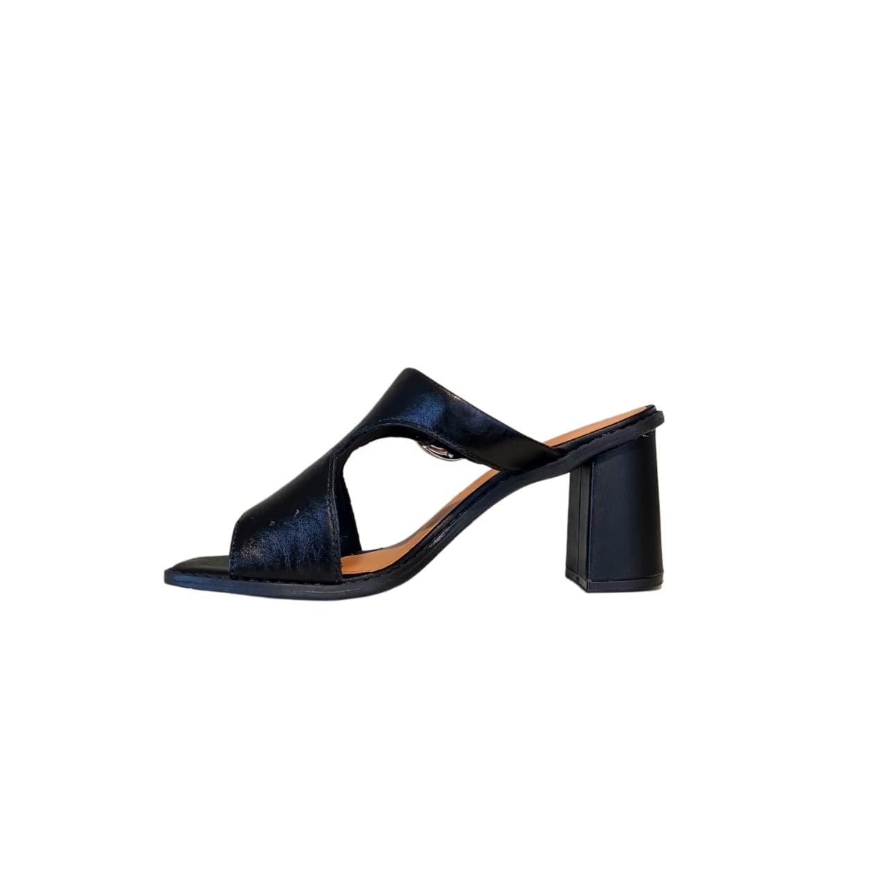 Ramarim Tamanco Feminino em Couro Salto Bloco 7 cm Ref. 2550202 Preto 3