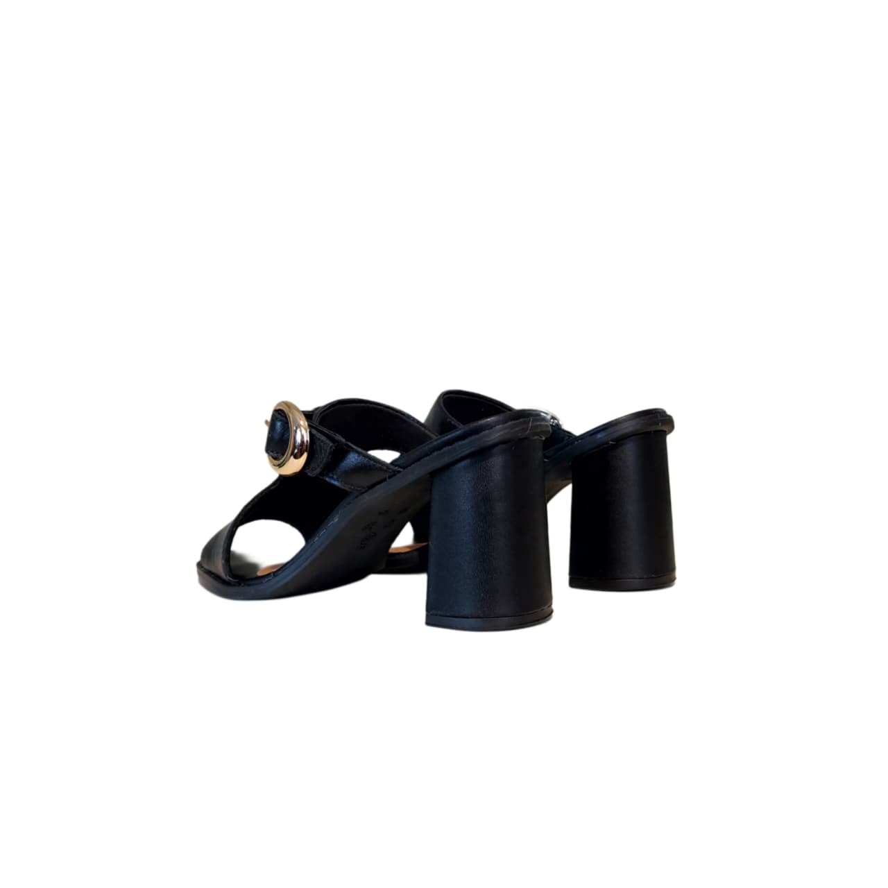 Ramarim Tamanco Feminino em Couro Salto Bloco 7 cm Ref. 2550202 Preto 7