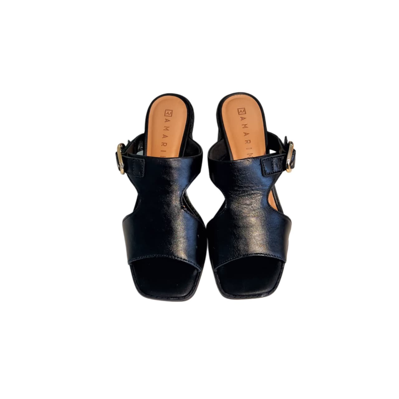 Ramarim Tamanco Feminino em Couro Salto Bloco 7 cm Ref. 2550202 Preto 8