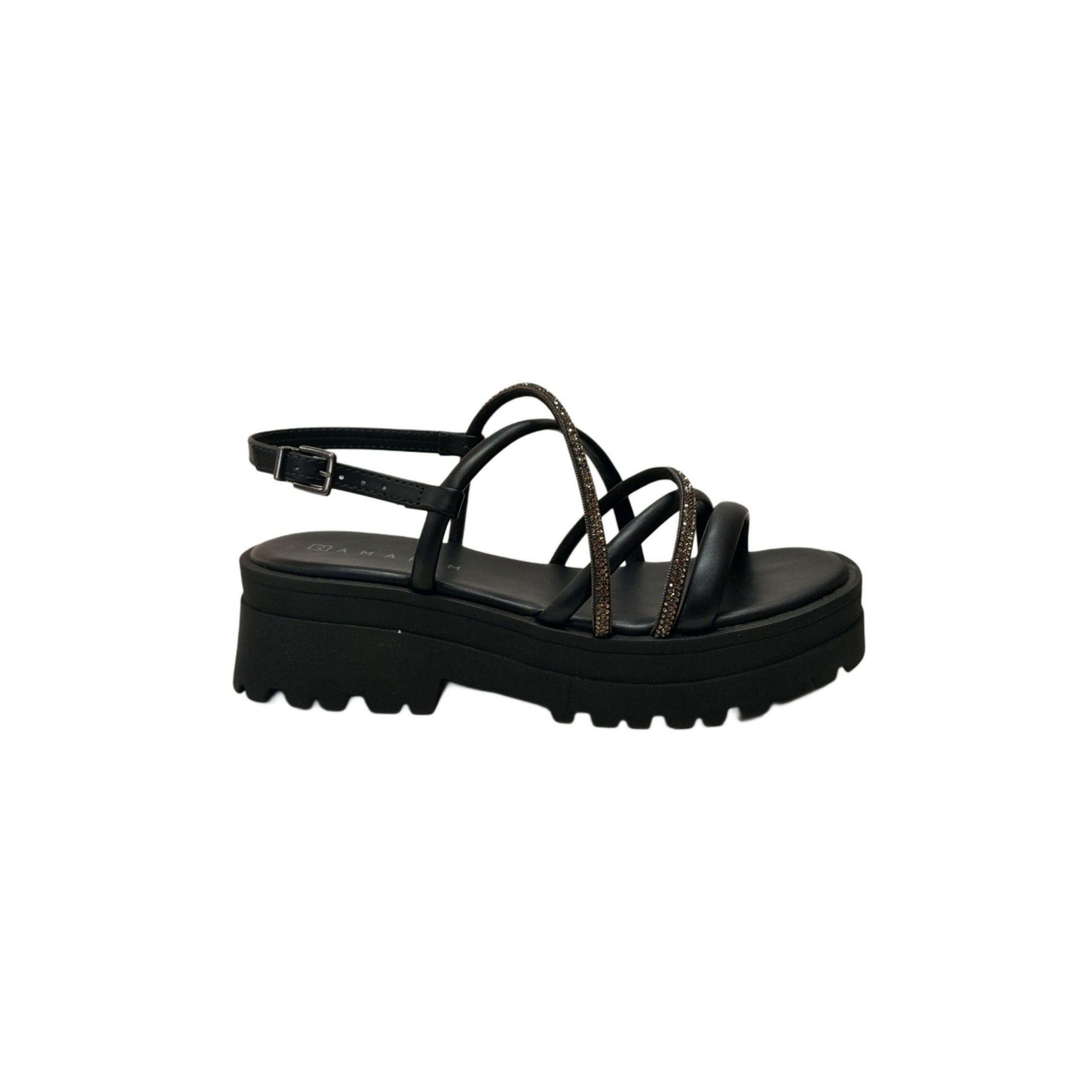 Ramarim Sandalia Tratorada Feminina com Strass Ref. 2438203