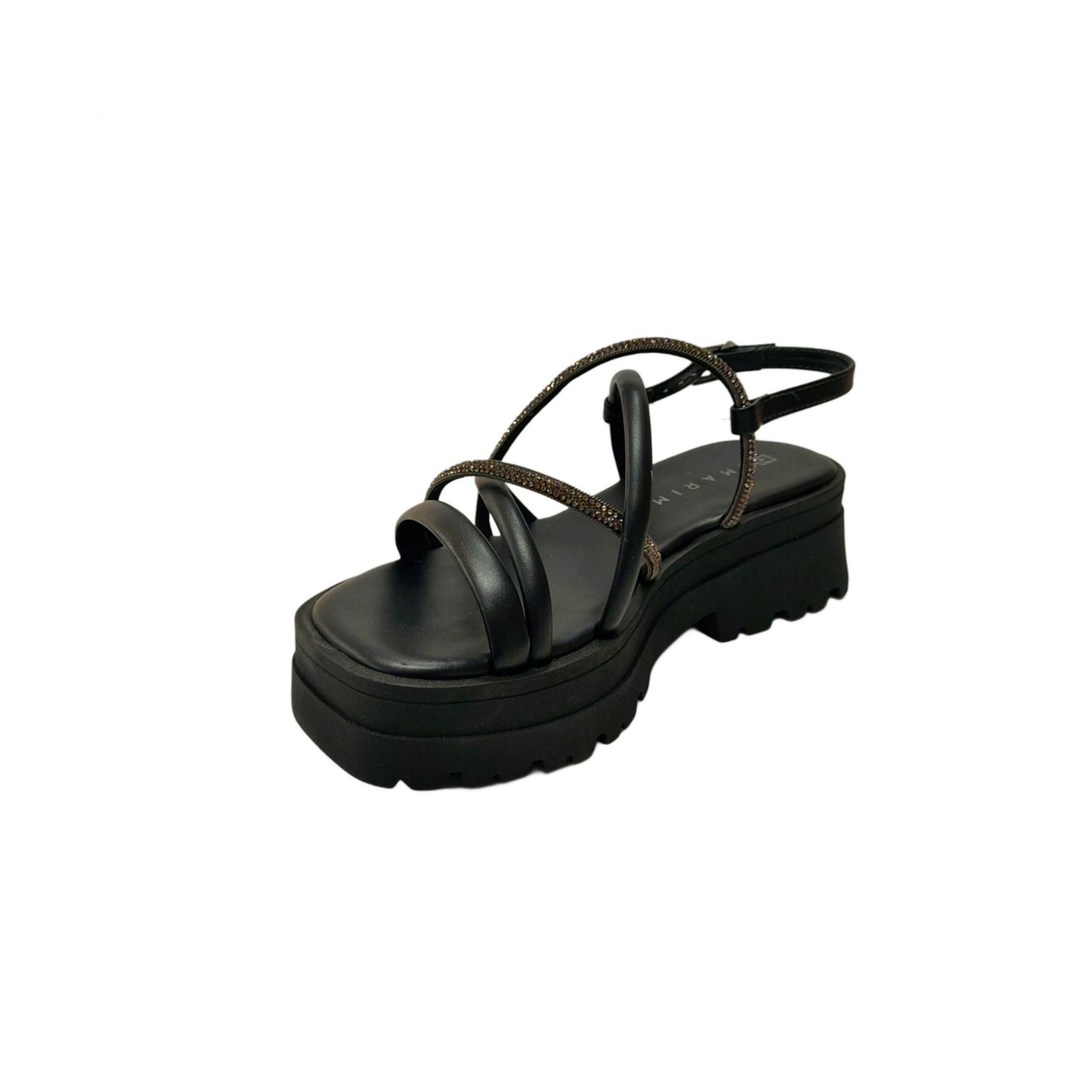 Ramarim Sandalia Tratorada Feminina com Strass Ref. 2438203 Preto 2