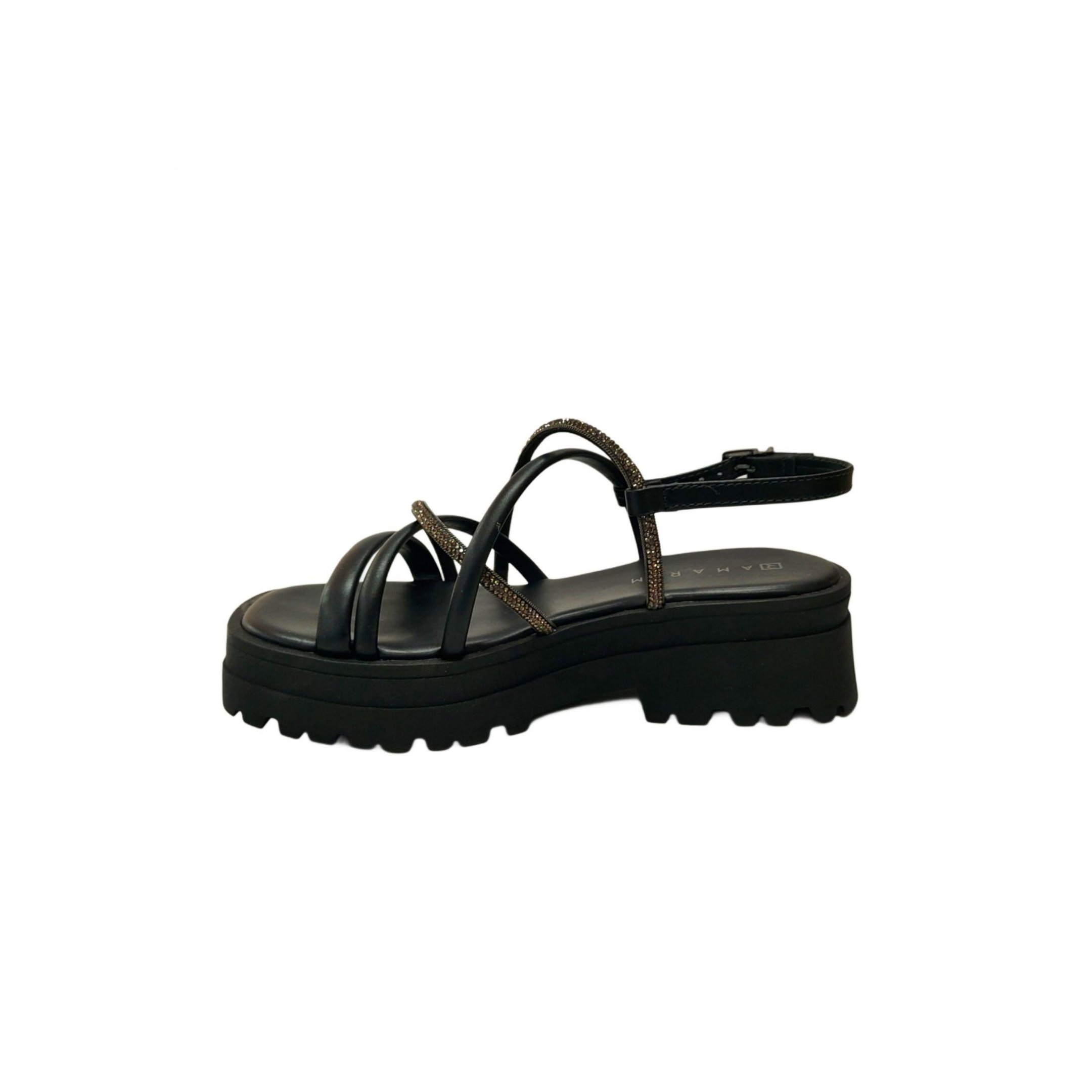 Ramarim Sandalia Tratorada Feminina com Strass Ref. 2438203 Preto 3