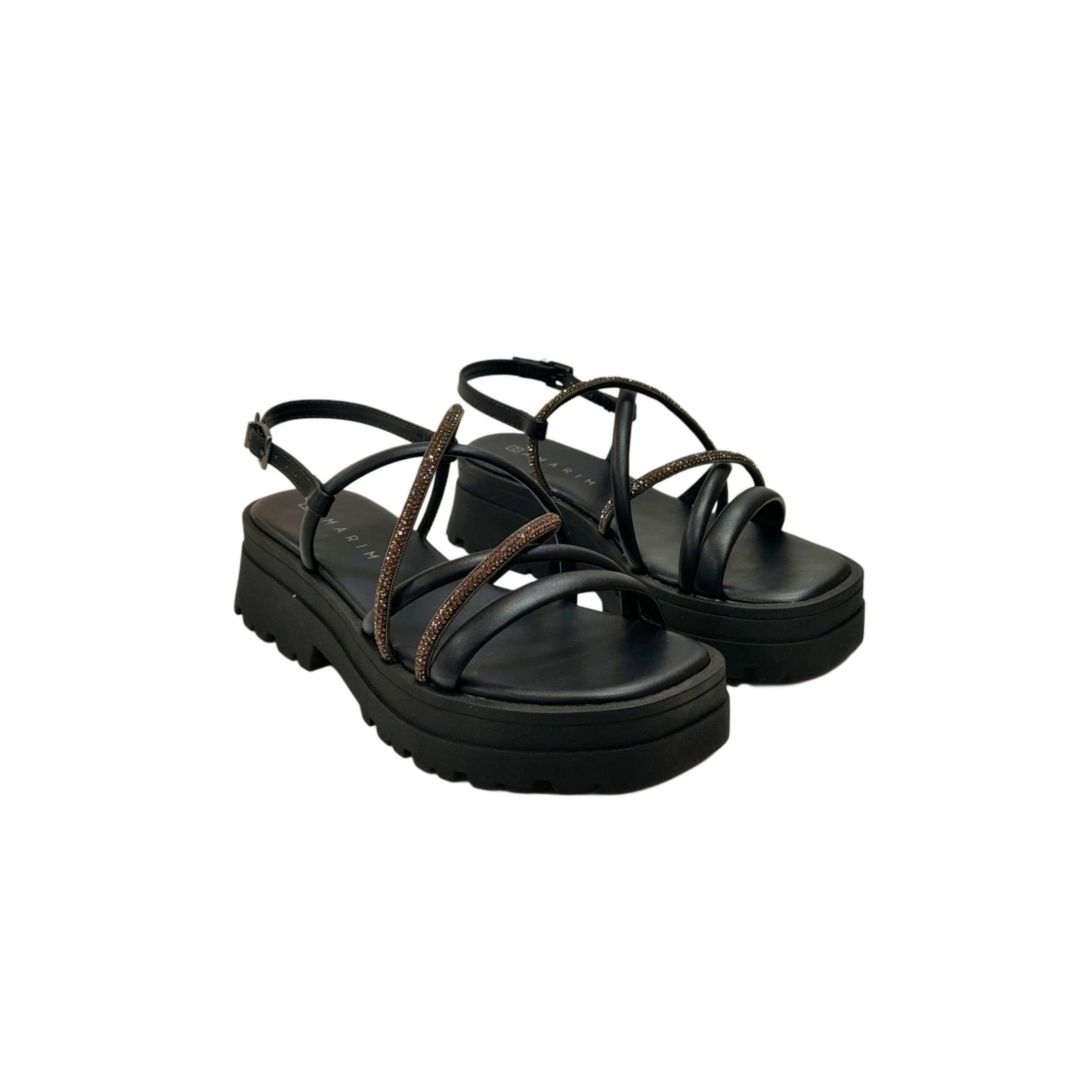 Ramarim Sandalia Tratorada Feminina com Strass Ref. 2438203 Preto 5