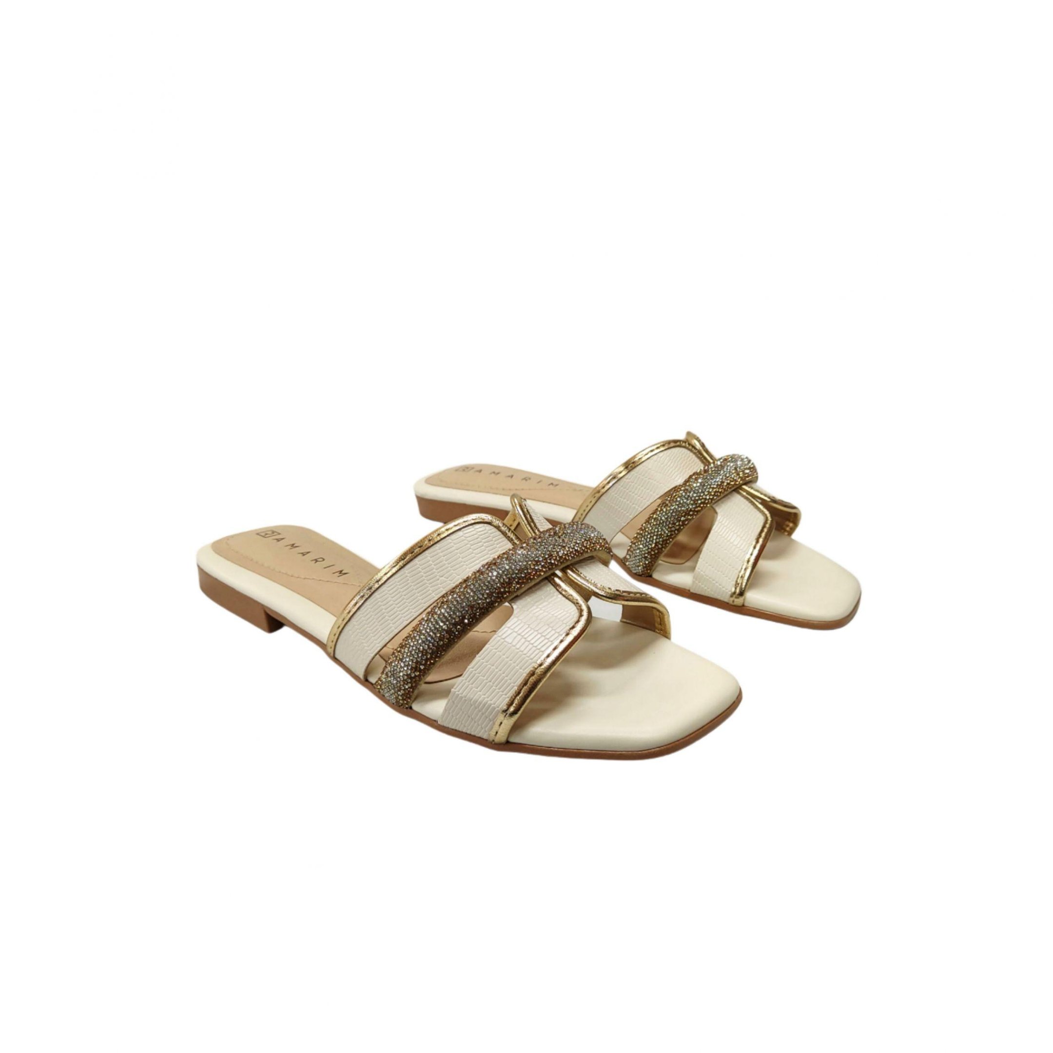 Ramarim Chinelo Flat Feminino com Strass Ref. 2425202 Coconut 2