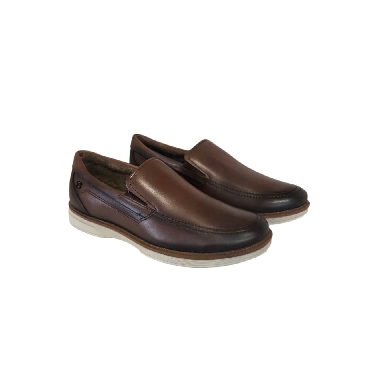 Pegada Sapato Casual Masculino em Couro Ref. 126703 Pinhão 2
