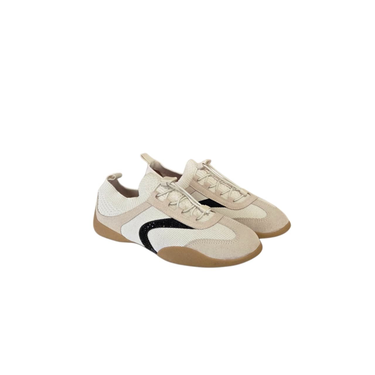 Vizzano Tenis Casual com Regulagem em Elastico Ref. 1492.102 Branco Off/Preto 2