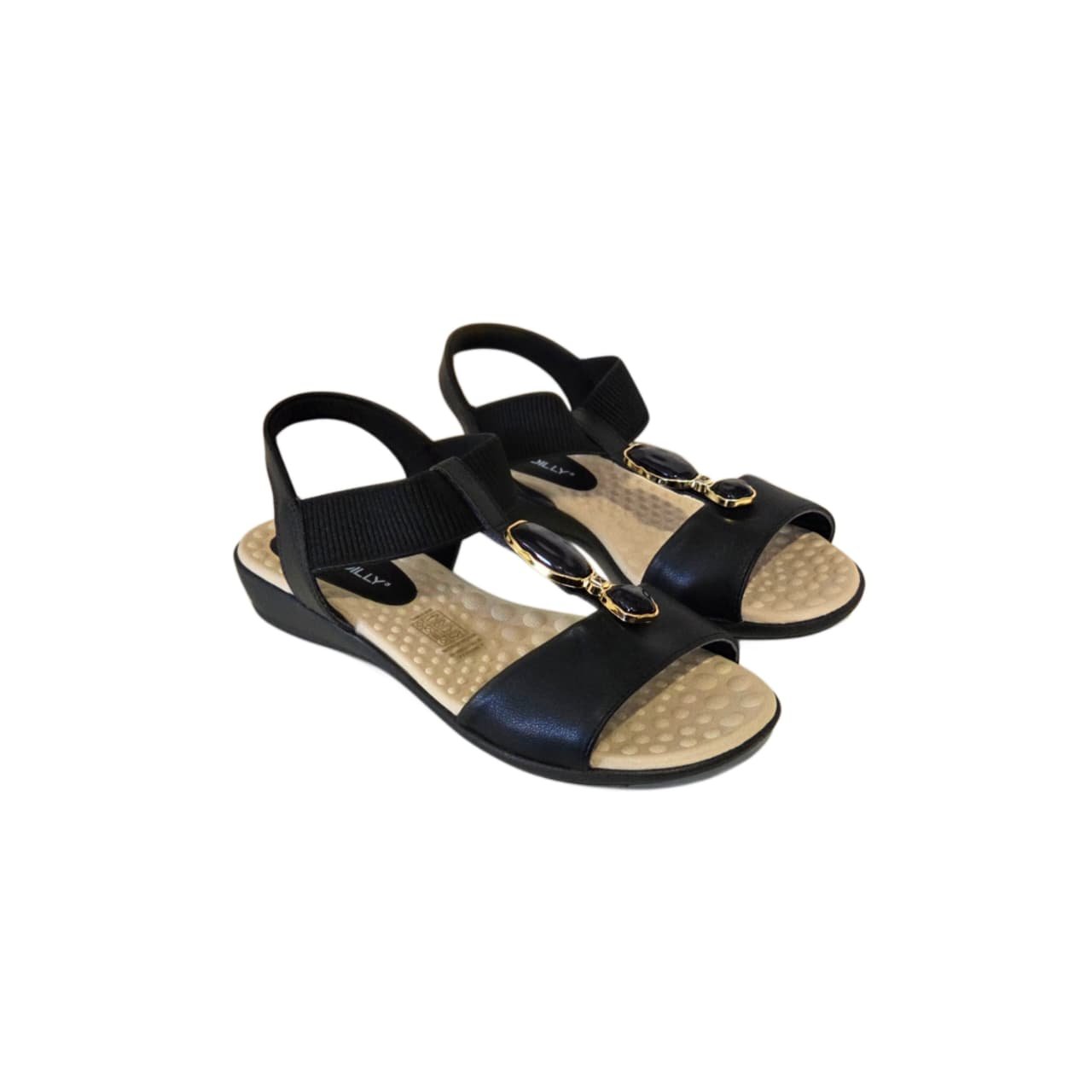 Piccadilly Sandalia Anabela Feminina Salto 3 cm Ref. 500442 Preto 2