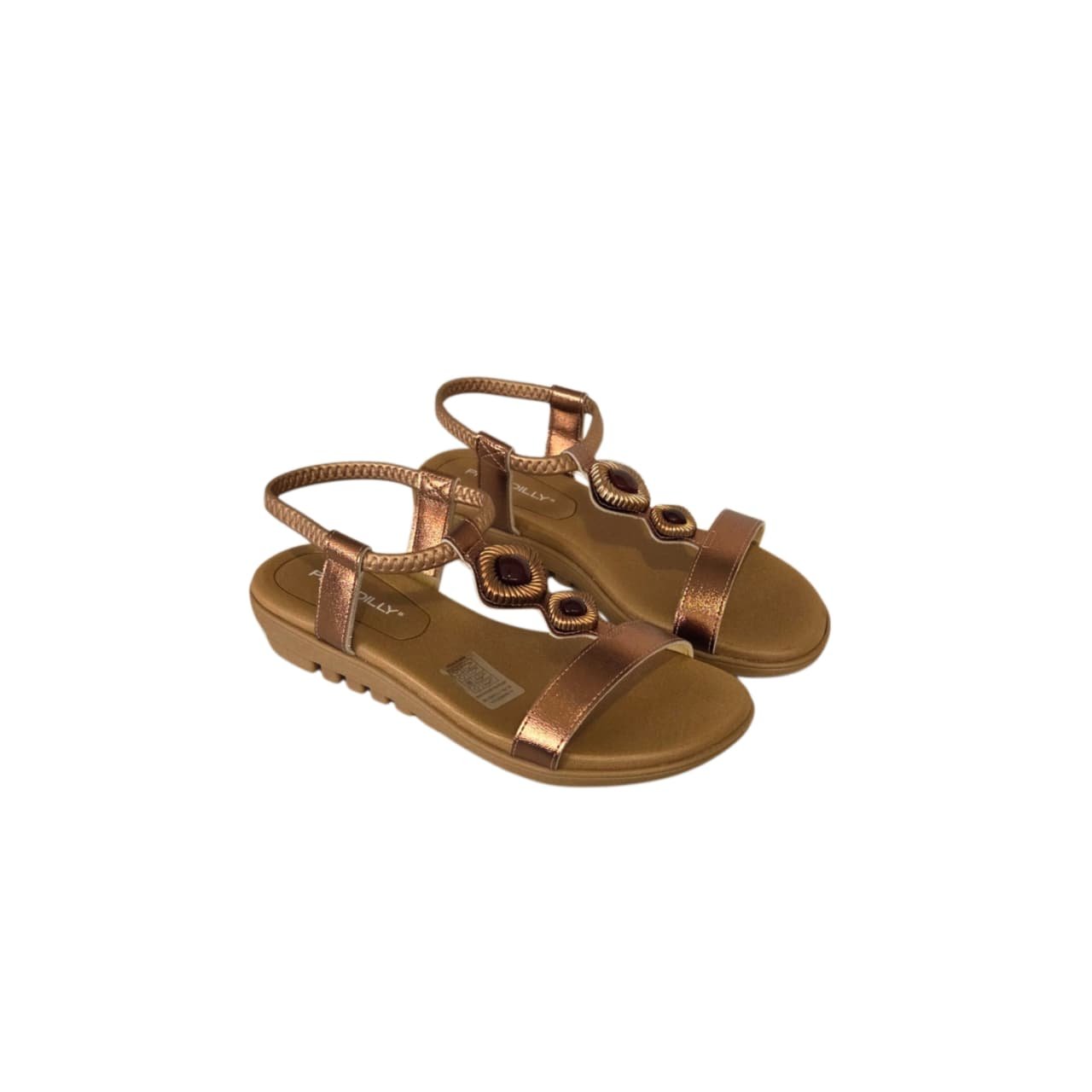 Piccadilly Sandalia Flatform Feminina Ref. 523020 Ouro Velho 2
