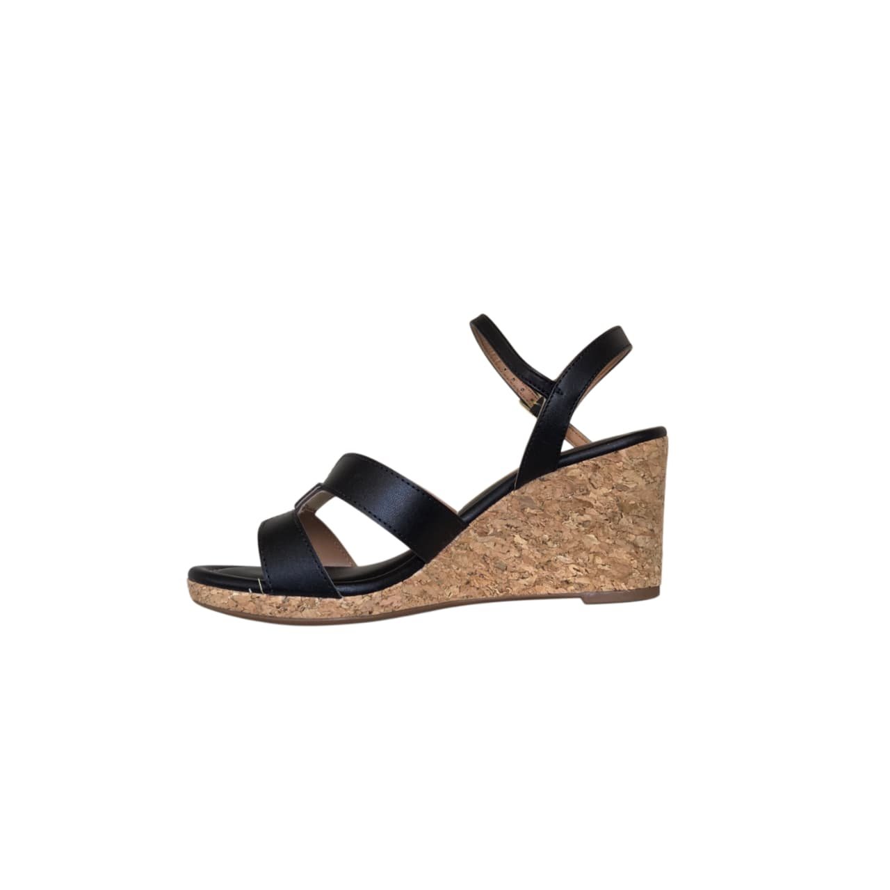 Vizzano Sandalia Anabela Feminina Salto 7 cm Ref. 6501.130 Preto 3