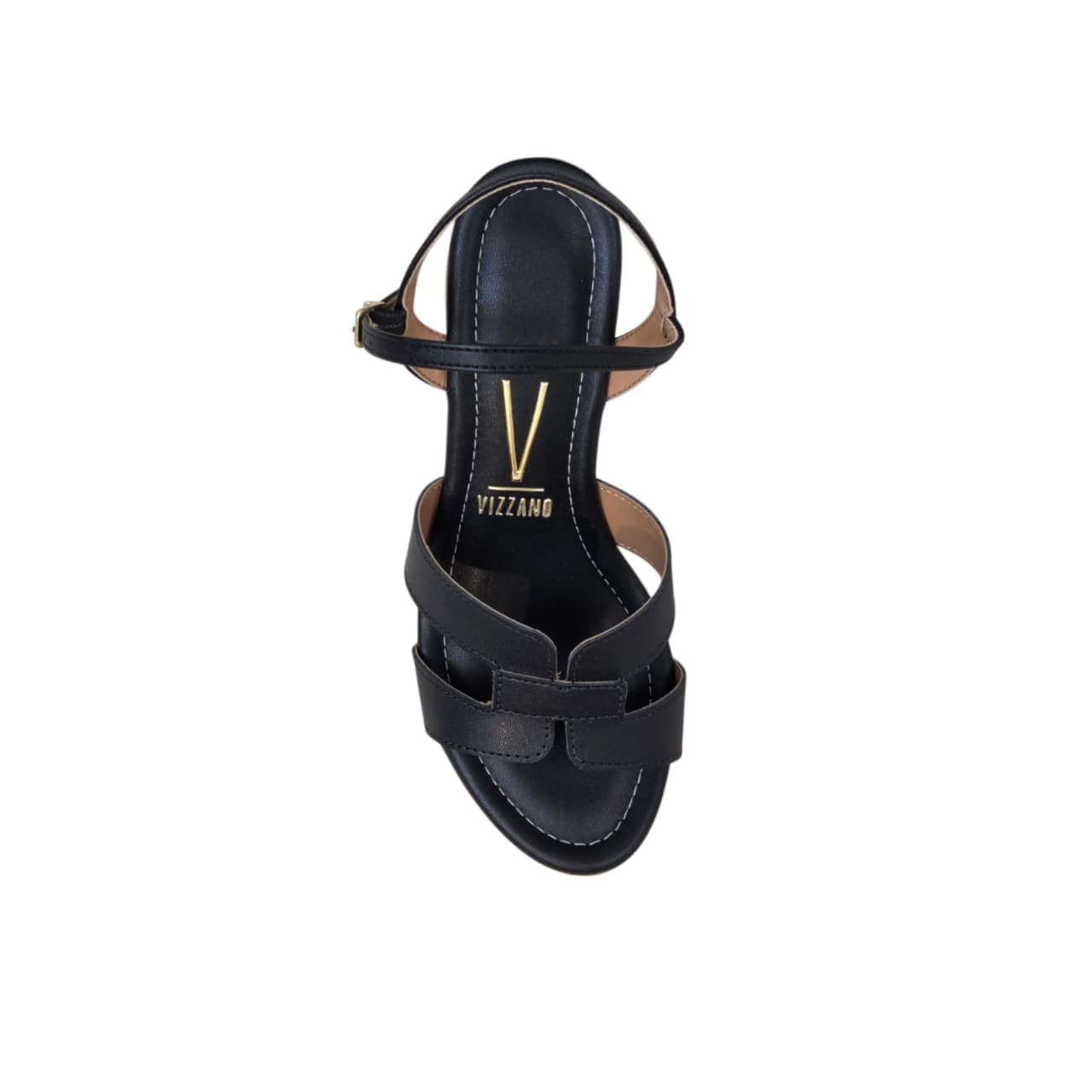 Vizzano Sandalia Anabela Feminina Salto 7 cm Ref. 6501.130 Preto 9
